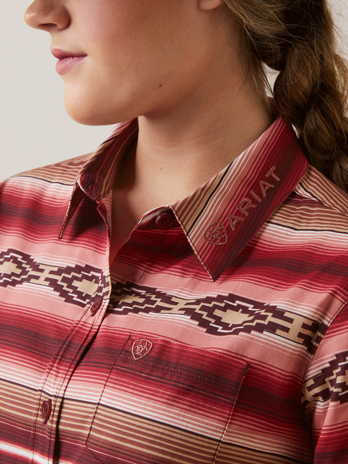 Ariat Women's Wrinkle Resistant Team Kirby Stretch Shirt - Blushing Serape Print - Comfortable Work & Casual Wear for Western Style