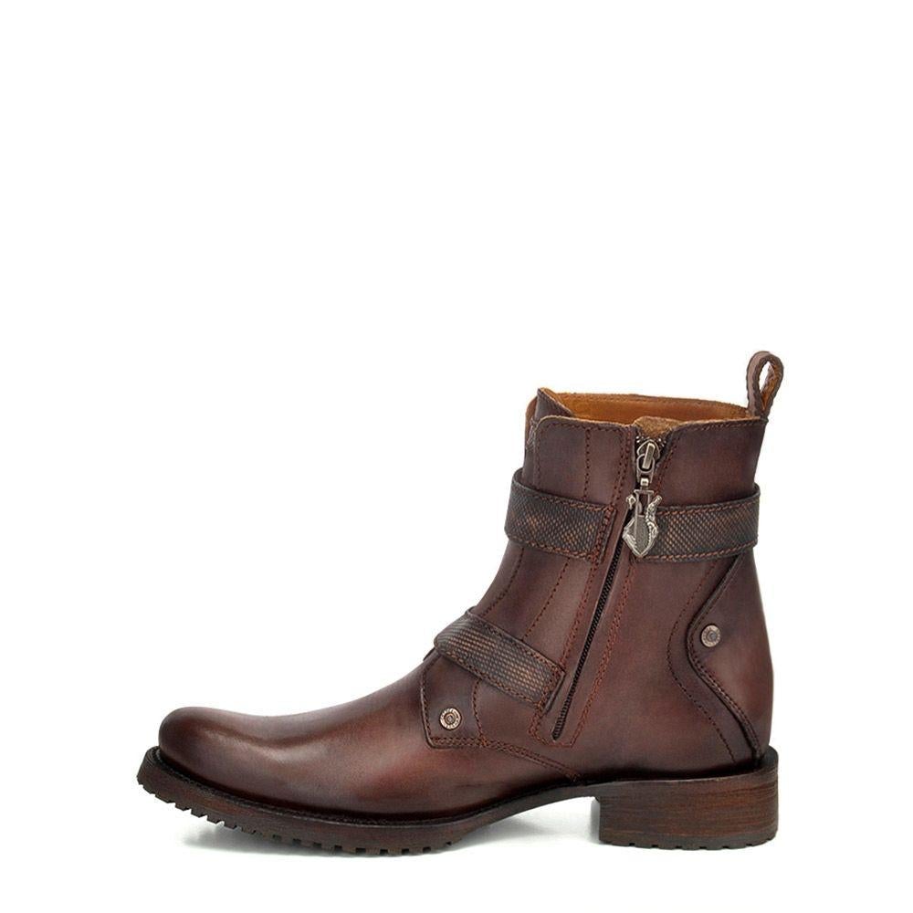 Vintage Brown Leather Cowboy Ankle Boots for Men - 2T13CS Cuadra Style - Perfect for Western Fashion, Rodeo Events & Casual Wear
