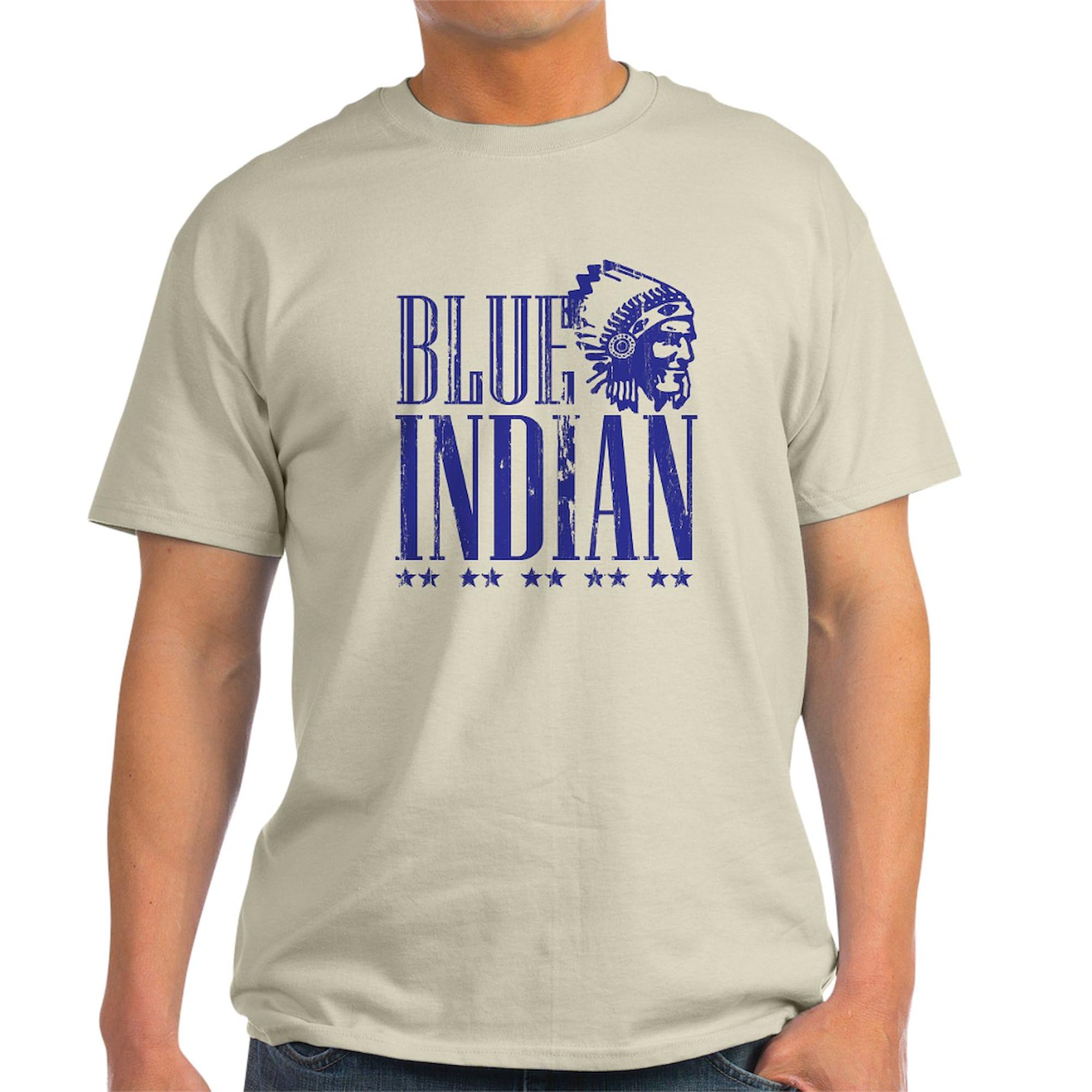Vintage Blue Indian Head Dress Graphic T-Shirt for Men - 100% Cotton Classic Lightweight Tee | Casual Wear, Festival Outfit, Street Style