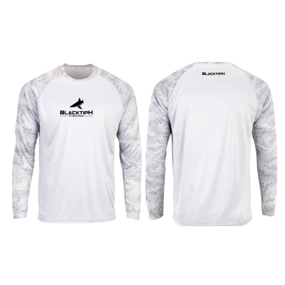 Blacktiph OG White Long Sleeve Performance Shirt - Moisture Wicking Athletic Top for Workouts & Outdoor Activities