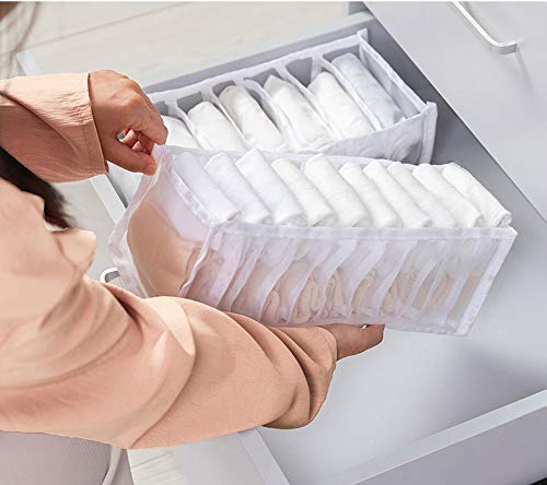3-Pack Thick Underwear Drawer Organizers - Foldable Bra, Sock & Underwear Storage Box Dividers for Closet Organization (White) | Perfect for Bedroom, Dresser & Travel Storage Solutions