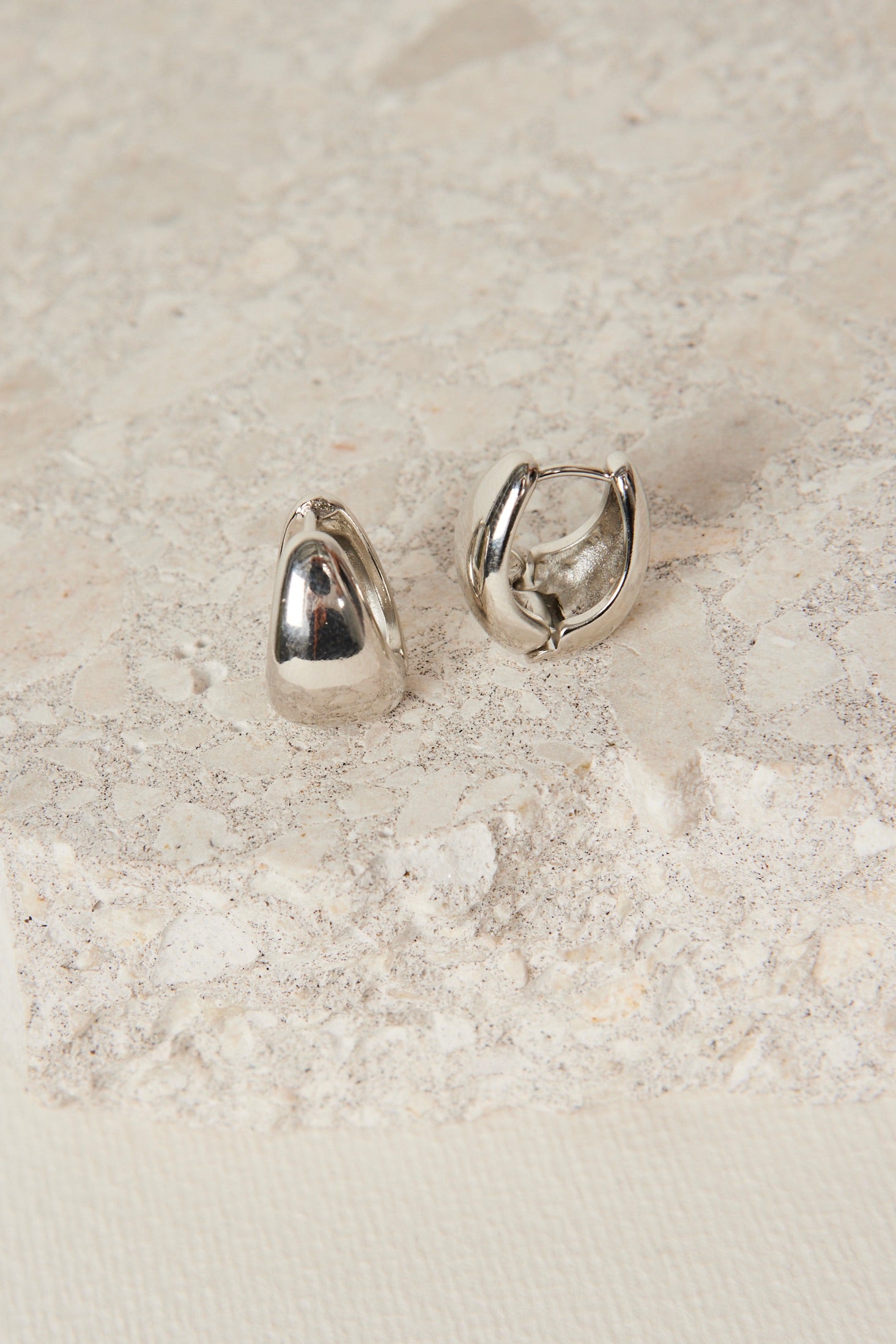 Chunky Oval Rhodium Plated Earrings for Women - Elegant Dangle Drop Earrings for Party, Wedding & Everyday Wear