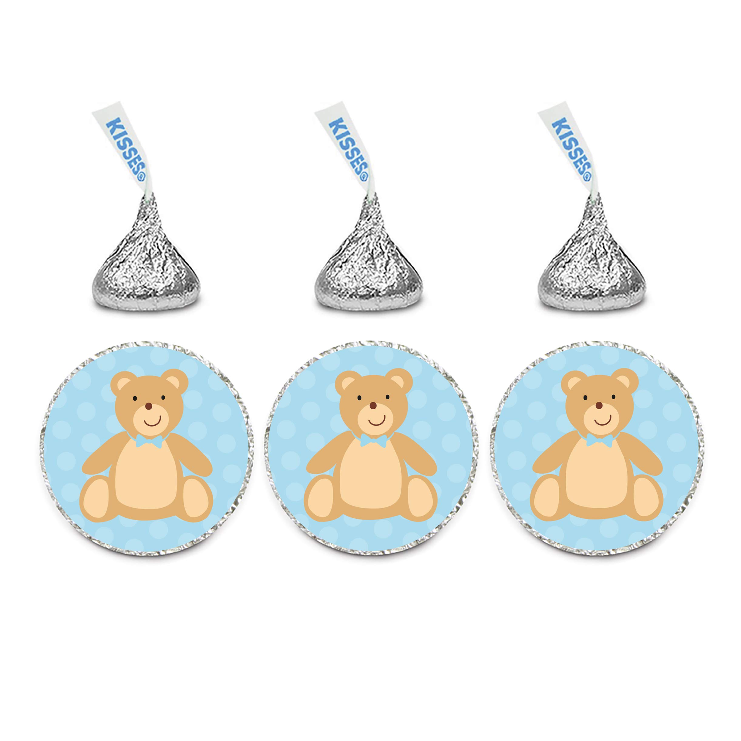Chocolate Drop Labels Stickers 216-Pack for Baby Shower & Party Favors - Teddy Bear Decorations