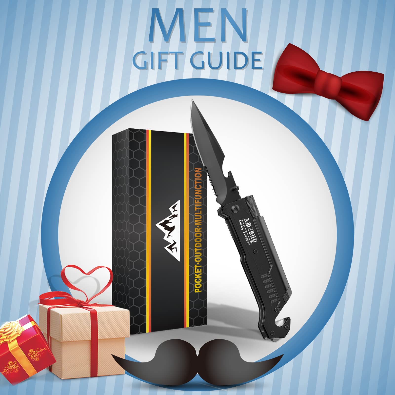 7-in-1 Multi Tool for Camping, Fishing & Survival - Perfect Stocking Stuffer Gift for Men, Dad, Boyfriend & Husband - Great for Outdoor Adventures, Home Repairs & Emergency Preparedness