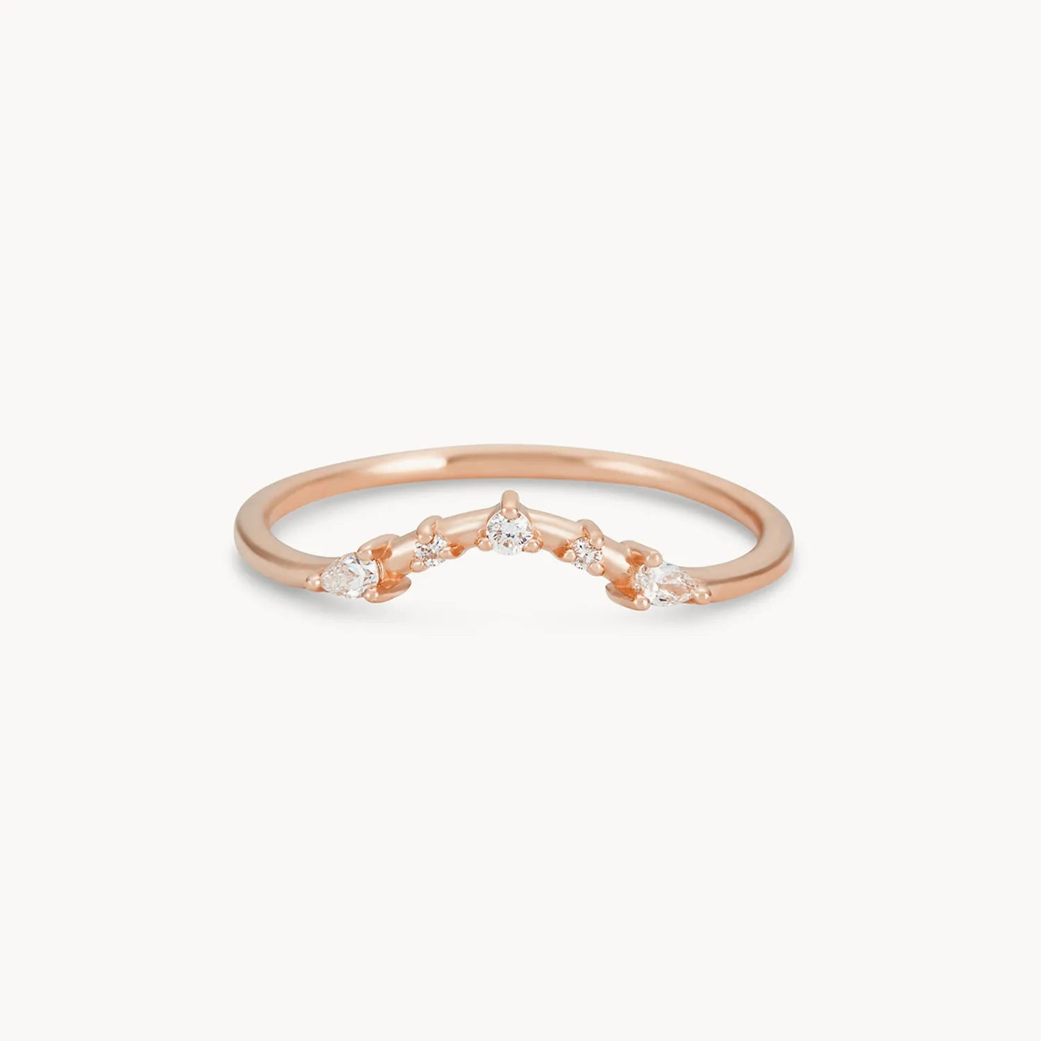 14K Rose Gold Diamond Love Band Ring - Elegant Stackable Wedding Band for Women, Perfect for Anniversaries, Engagements & Everyday Wear