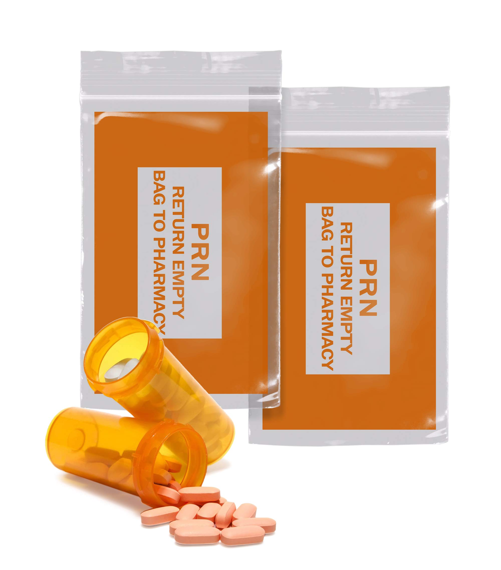APQ 1000 Pack 4x6 Inch Clear Orange PRN Bags with Zipper - 2 Mil Thick Polyethylene Medical Bags | Secure Seal Closure | Perfect for Pharmacy, Infirmary & Healthcare Storage Needs