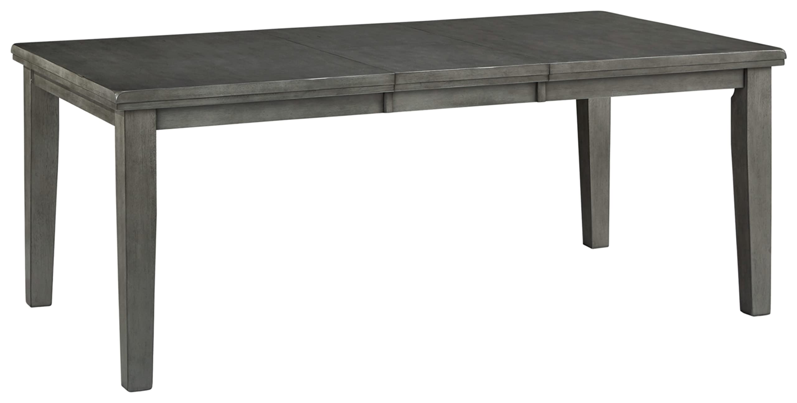 Signature Design by Ashley Hallanden Modern Farmhouse Dining Table with Butterfly Leaf Extension in Dark Gray - Perfect for Family Gatherings & Entertaining Guests