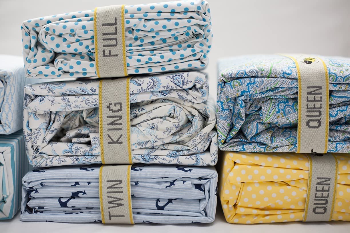 Premium USA-Made Sheet Keeper - Closet Organizer with Bed Sheet Bands & Linen Labels (2 Pack, King Size) - Perfect for Bedroom Storage & Linen Closet Organization