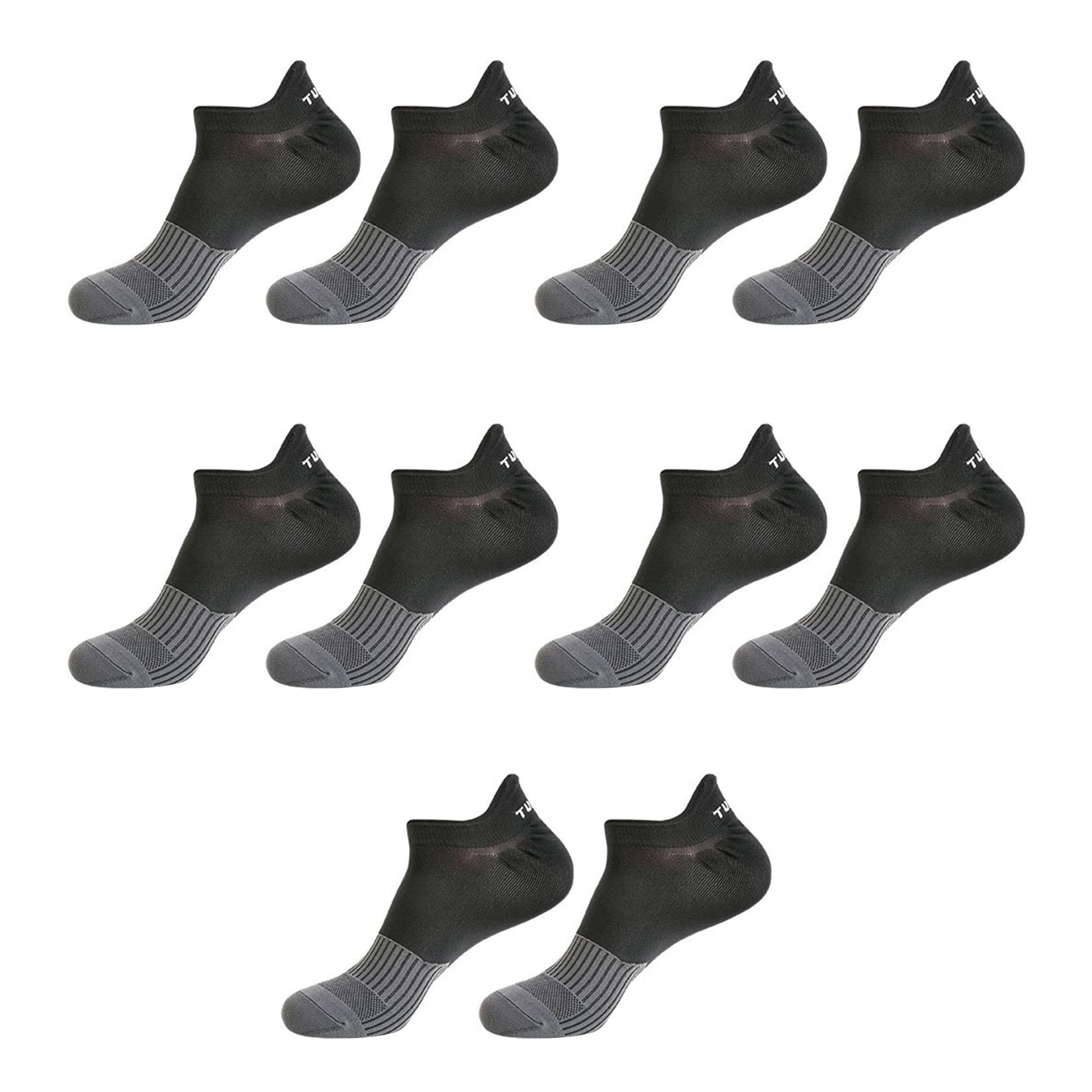 Breathable Low Cut Men's Athletic Socks - 5 Pairs Cushioned Running & Hiking Ankle Socks for Workout, Gym, and Outdoor Activities