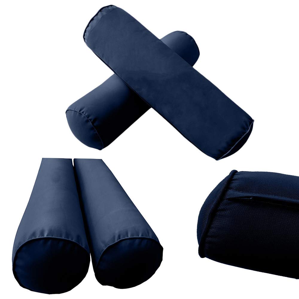 Prolinemax Outdoor Style 3 Crib Piped Trim Daybed Mattress Bolster Pillow Fitted Sheet Cover - Waterproof & Breathable Nursery Bedding Set - Perfect for Baby Cribs, Daybeds, and Toddler Beds