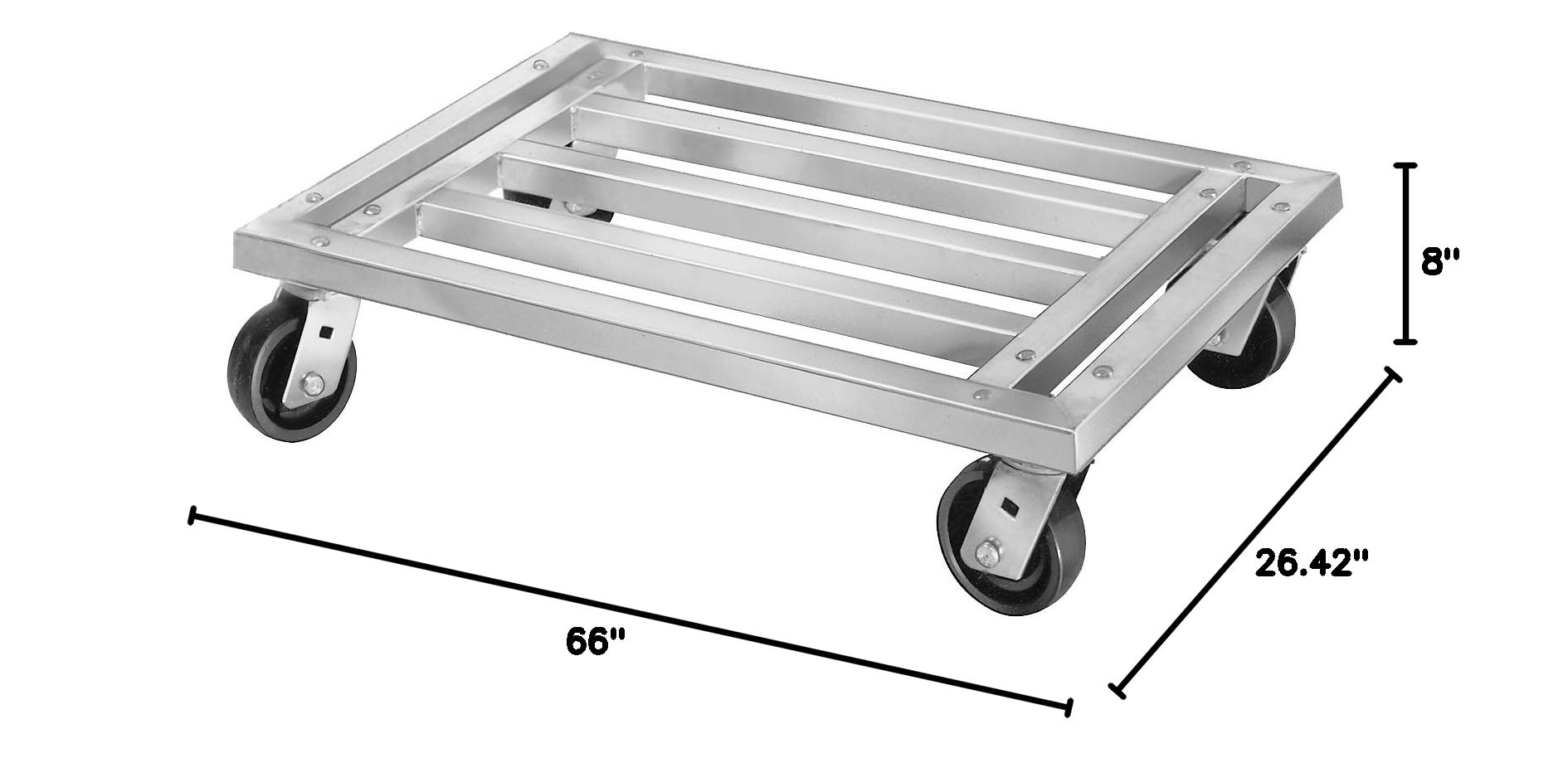 MD2460 Utility Dunnage Dolly Rack - Heavy Duty Industrial Cart for Warehouse, Factory & Logistics - Perfect for Material Handling and Storage Organization