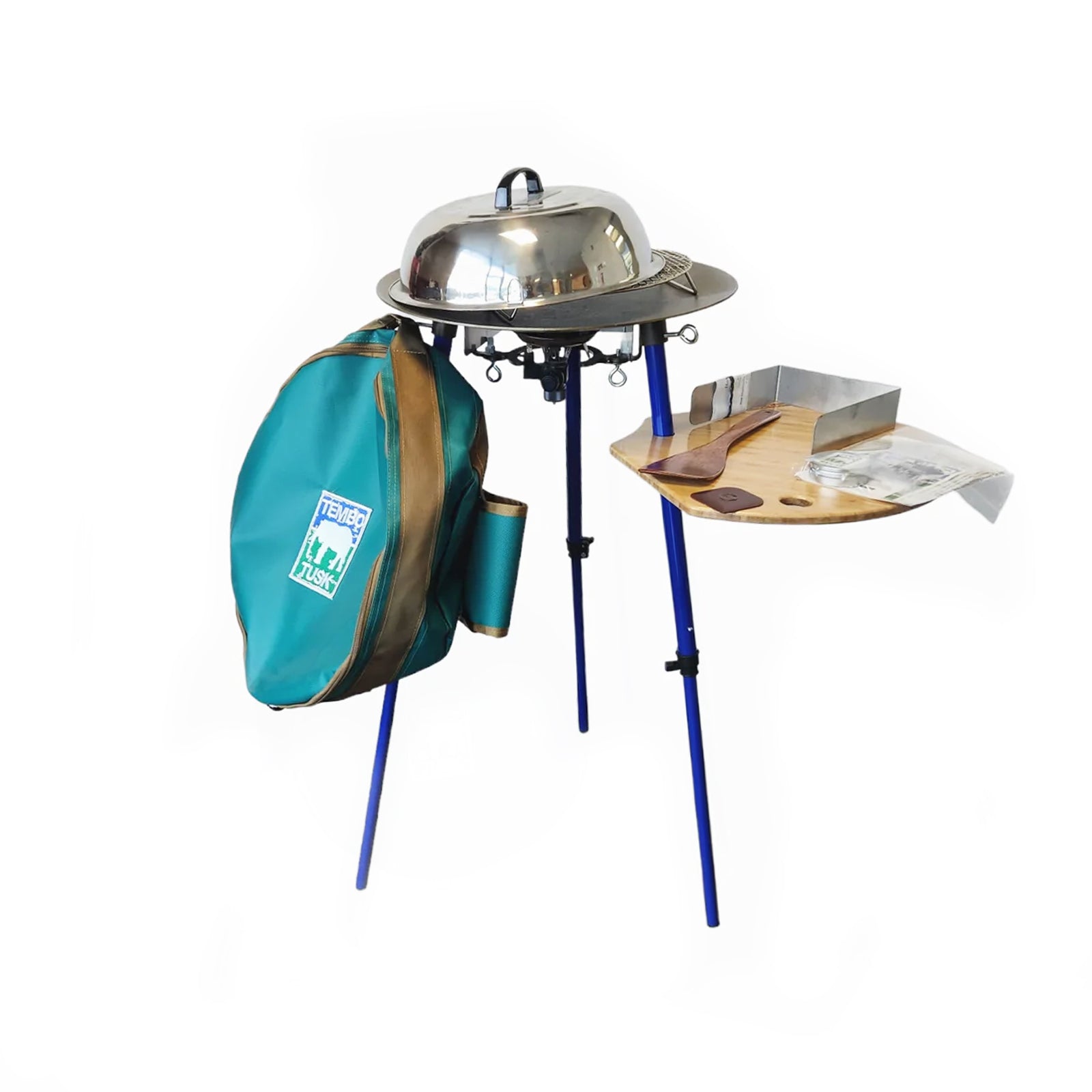 TEMBO TUSK Adjustable Leg Skottle Grill - Portable Outdoor Cooking for Camping, Tailgating & Backyard BBQs