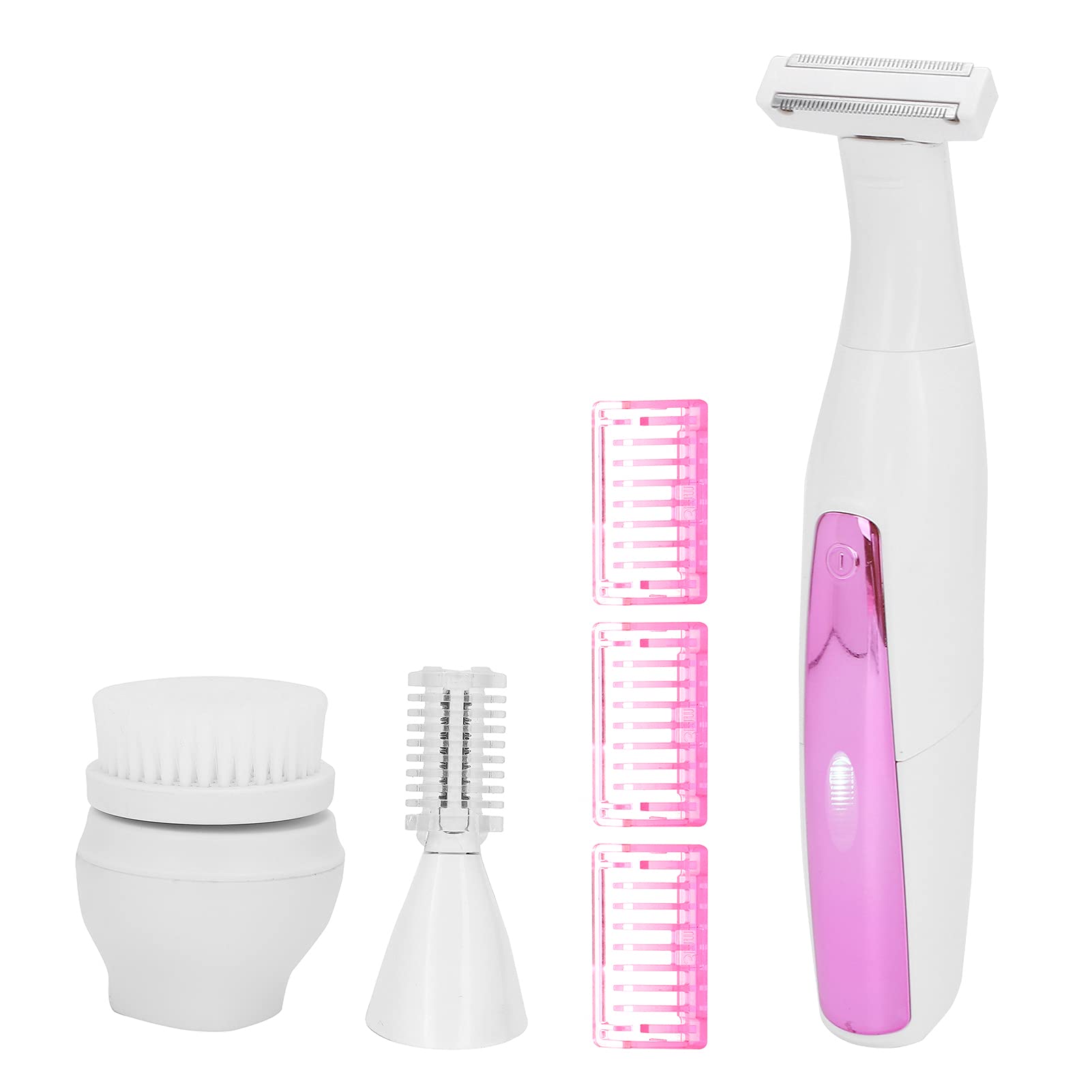 Women's Electric Razor & 3-in-1 Facial Hair Trimmer - Eyebrow Shaver, Hair Remover with Comb & Facial Cleaning Brush for Smooth Skin Care | Perfect for Travel, Home Use & Daily Grooming Routine