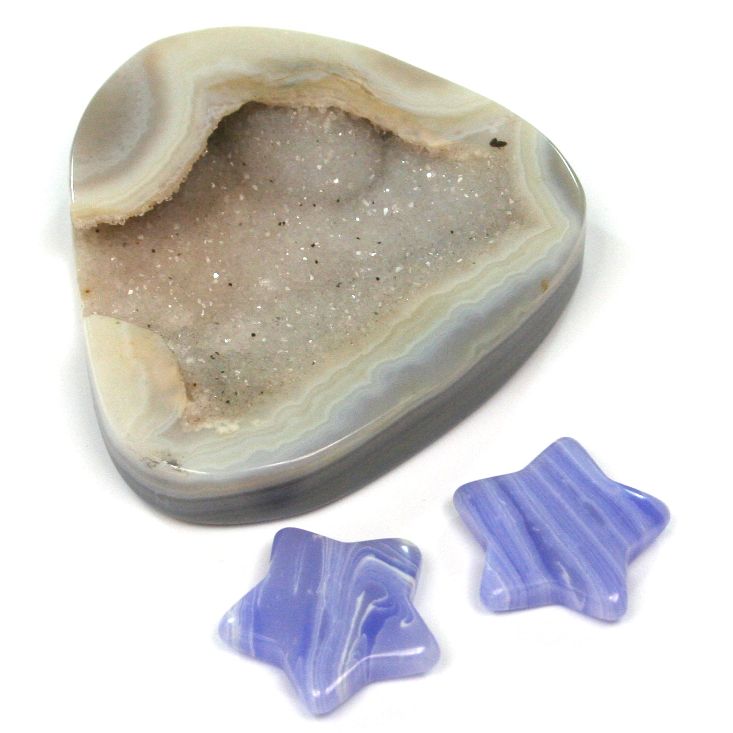 Rock Star Blue Lace Agate Pendant Necklace - Elegant Healing Crystal Jewelry for Women, Perfect for Meditation, Energy Balancing & Spiritual Gifts