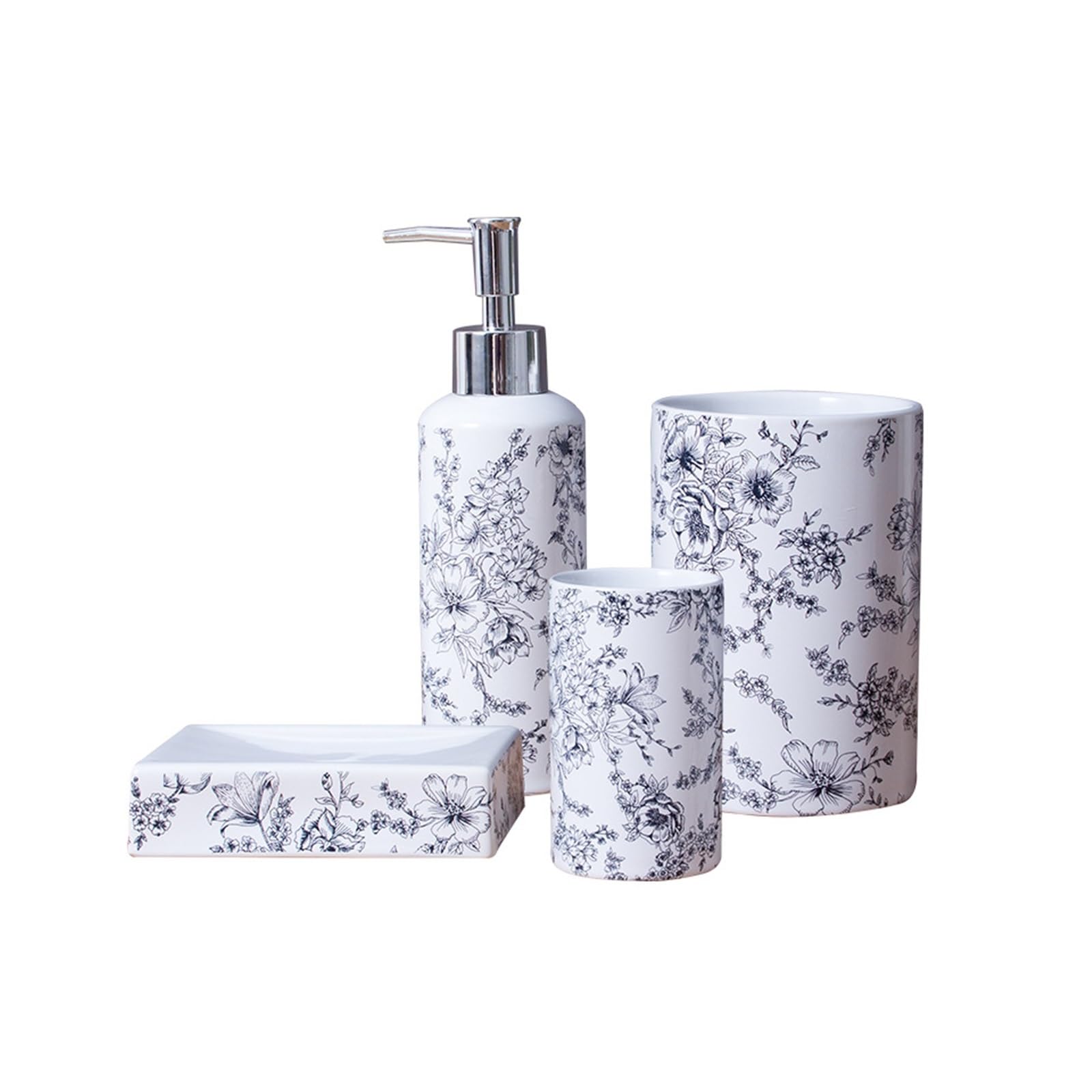 4-Piece Multifunctional Bathroom Set - Toothbrush, Washing Cup, Mouthwash Cup & More for Travel & Home Use