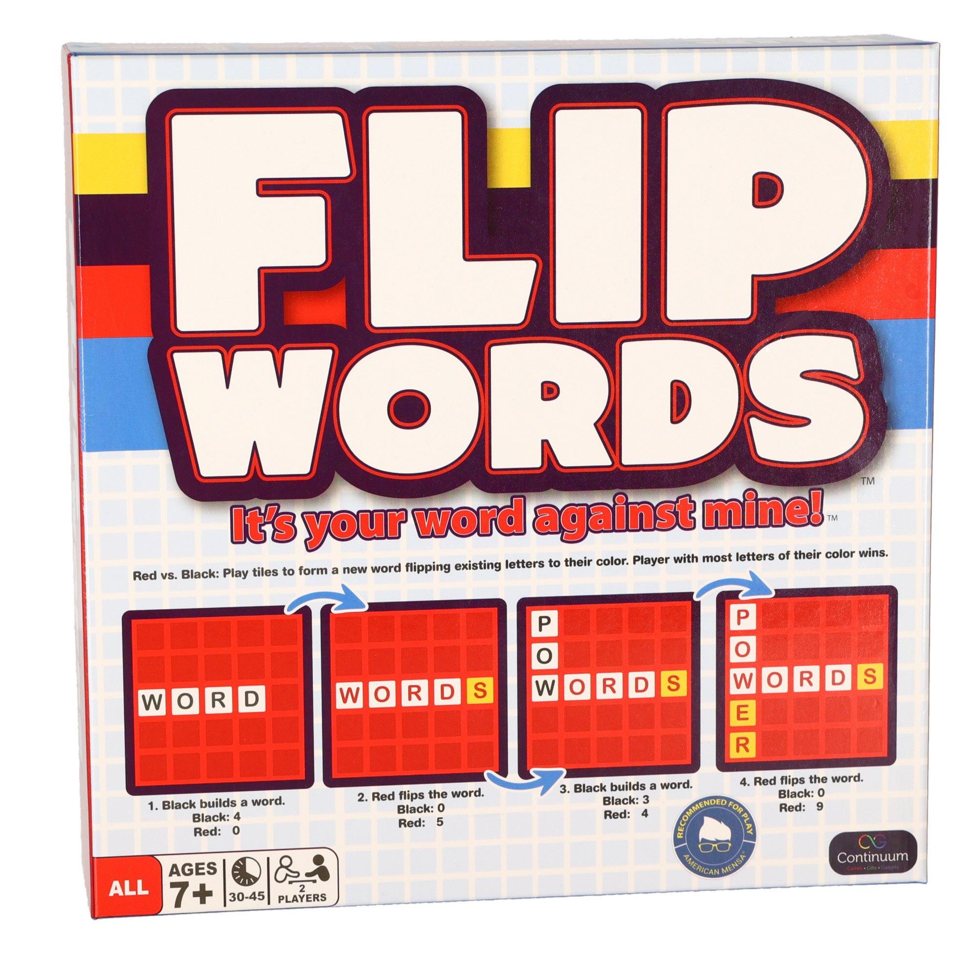 Flip Words Red vs Black Duel Board Game - Fun Word Challenge for Family Game Nights & Parties - Perfect for Adults & Teens - Great for Brain Training & Vocabulary Building