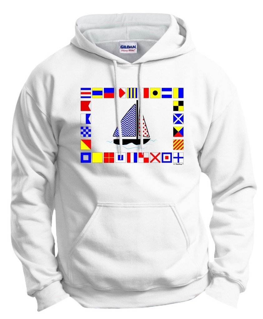 ThisWear Preppy Sailboat Hoodie - Nautical Sailing Gift for Men & Women - Perfect for Boating, Yachting & Coastal Lifestyle