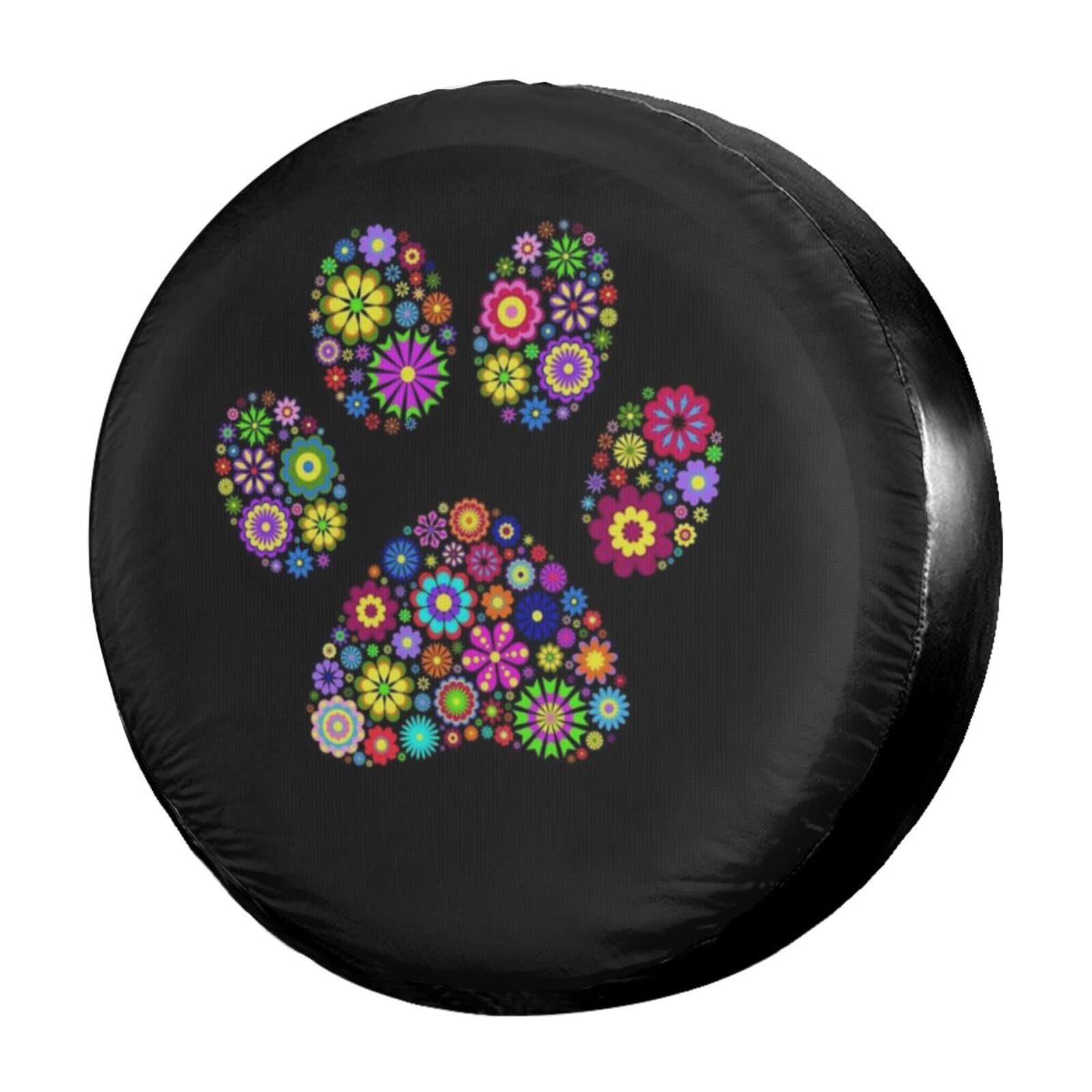 Animal Paw Print Spare Tire Cover - Dustproof Wheel Protector for Trailers, RVs, SUVs (14 Inch) | Perfect for Outdoor Adventures & Off-Road Travel