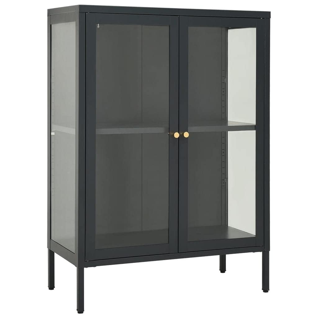 FAMIROSA Modern Steel Sideboard Cabinet with Adjustable Shelf - 29.5