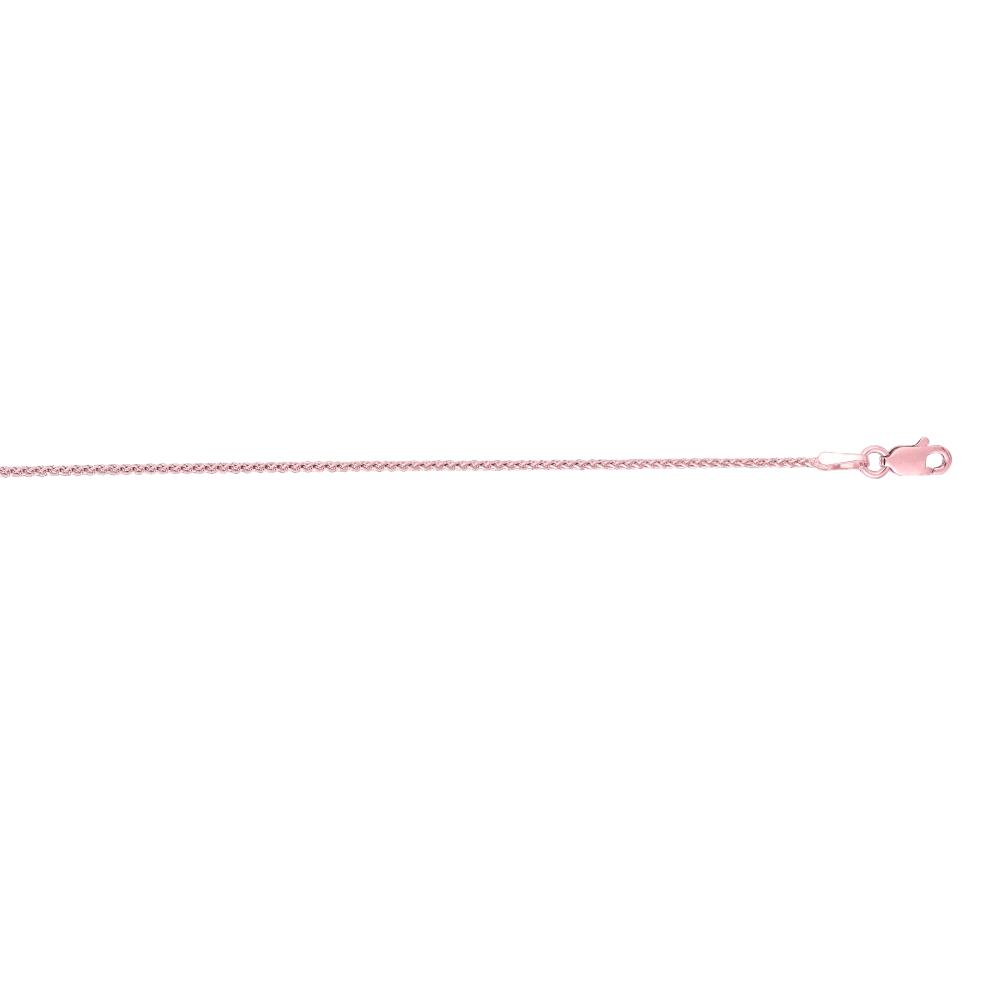 14K Gold 1mm Diamond Cut Round Wheat Chain Necklace for Women - Dainty Layering Jewelry for Everyday Wear & Special Occasions