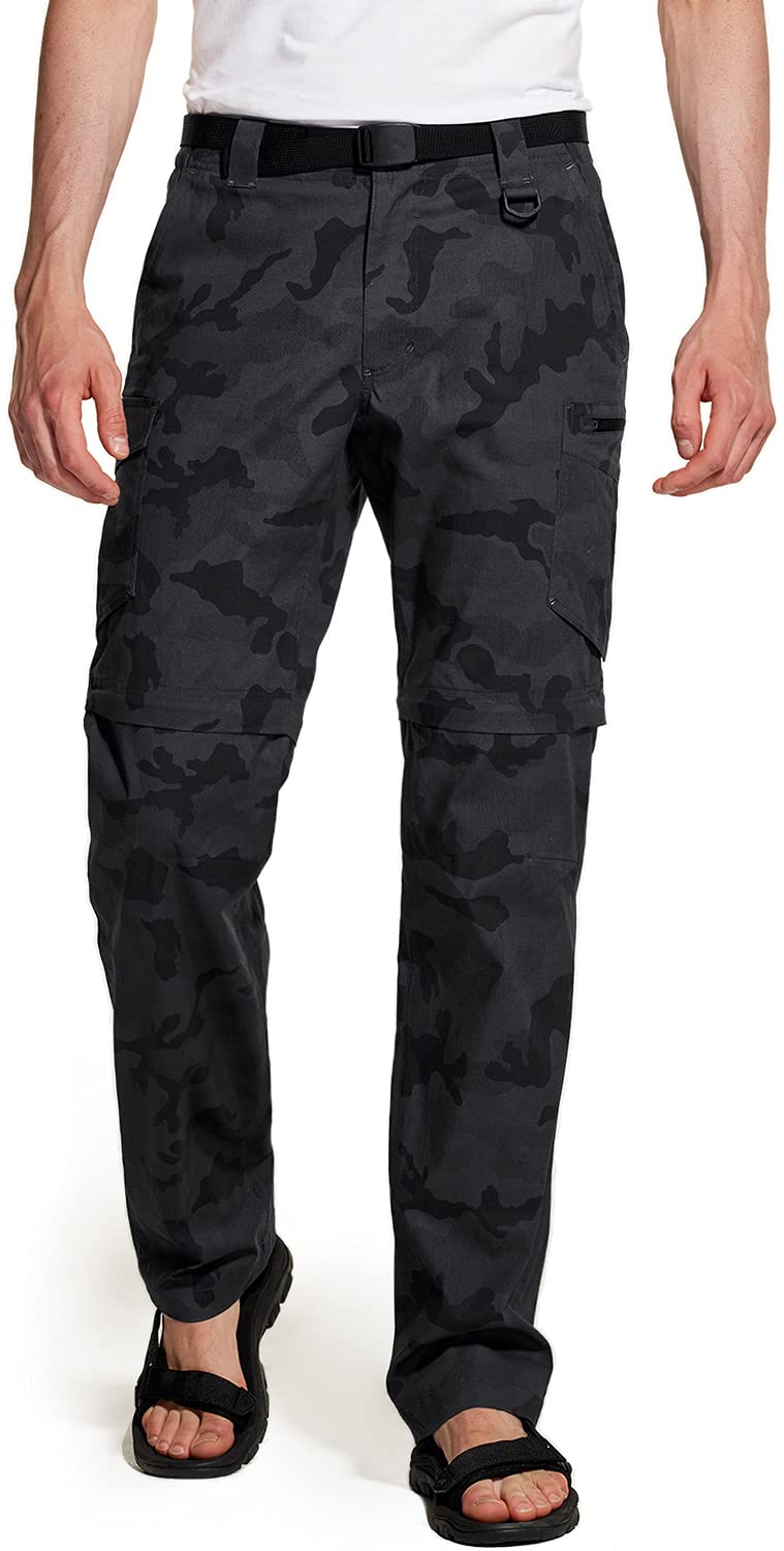 CQR Men's Convertible Cargo Pants - Water Resistant Hiking Pants with Zip-Off Legs | Lightweight Stretch UPF 50+ Outdoor Work Pants for Camping, Travel & Tactical Activities