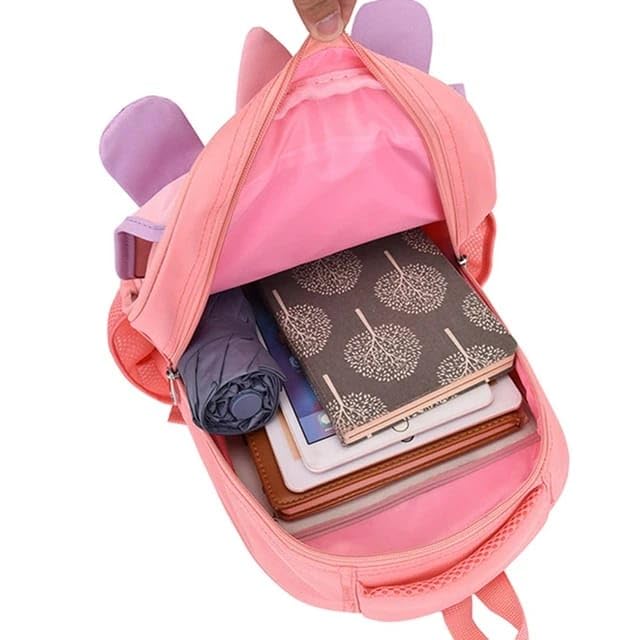 Unicorn Themed Girls Kids Backpack - 3D Cute Cartoon Kindergarten School Bag for Travel & Birthday Gifts (Light Pink) - Perfect for School, Daycare, Travel & Birthday Parties