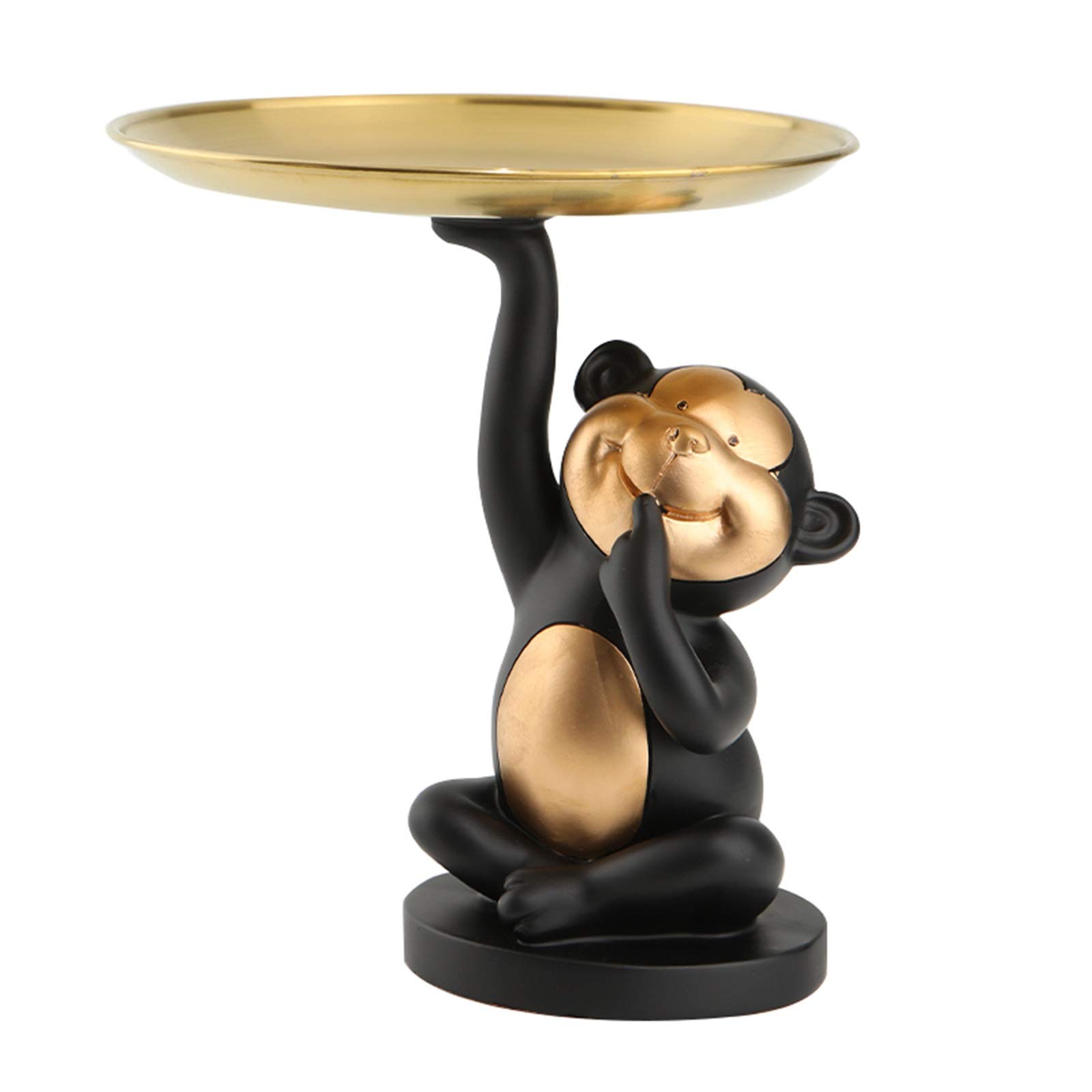 Creative Monkey Statue with Tray Holder - Resin Decorative Sculpture for Keys, Lipsticks & Snacks | Home, Parlor & Office Tabletop Decor | Perfect for Living Room, Reception Desk & Gift Giving