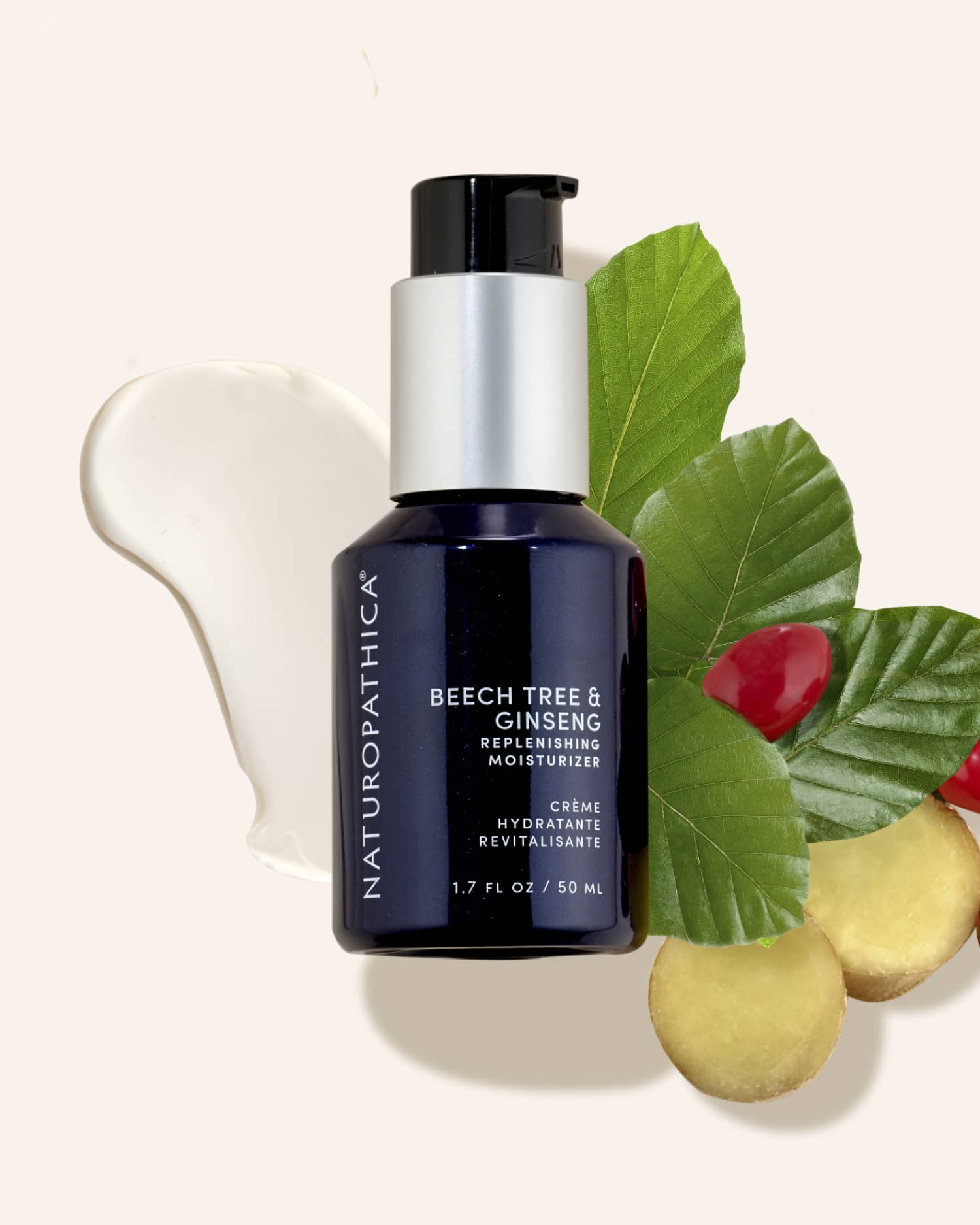 Beech Tree & Ginseng Replenishing Moisturizer - Hydrating Face Cream for Dry Skin - Perfect for Daily Skincare & Night Routine
