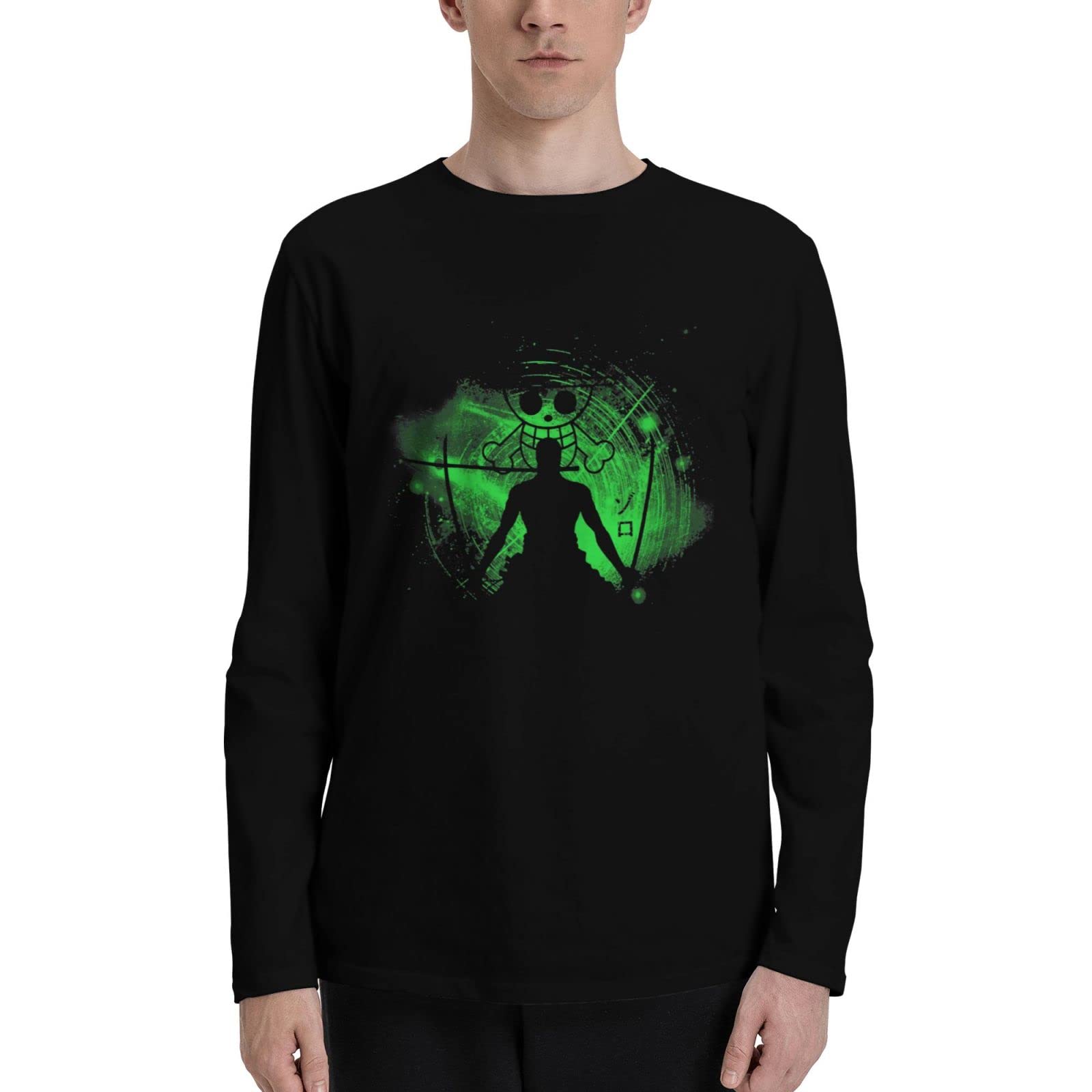 One Piece Anime T-Shirt for Men - Long Sleeve Graphic Tee - Black Casual Shirt - Perfect for Cosplay, Anime Conventions & Everyday Wear