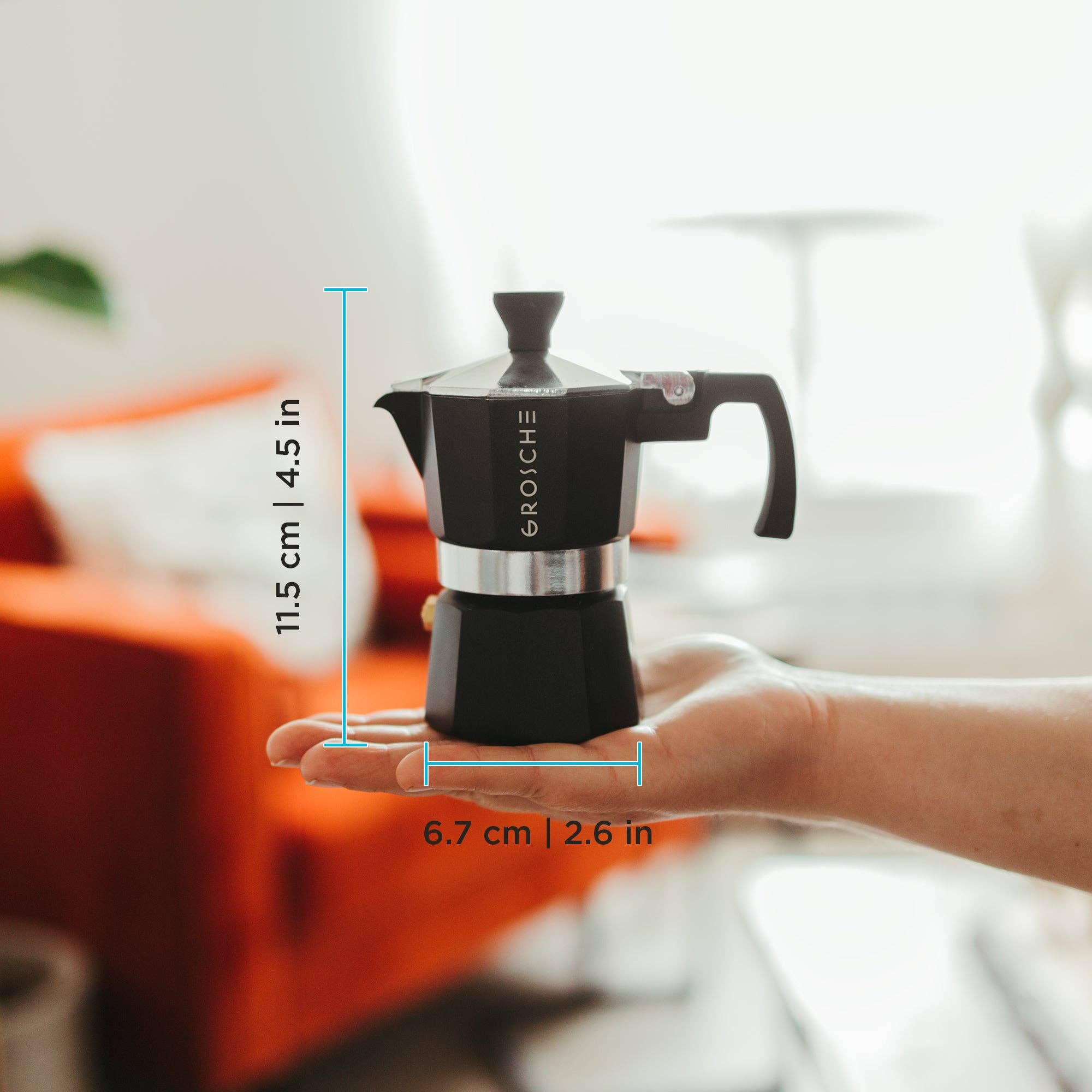 GROSCHE MILANO Stovetop Espresso Maker - 3 Cup Italian Moka Pot, BPA-Free Aluminum Coffee Maker for Gas & Electric Stoves - Perfect for Home, Office & Camping Brewing
