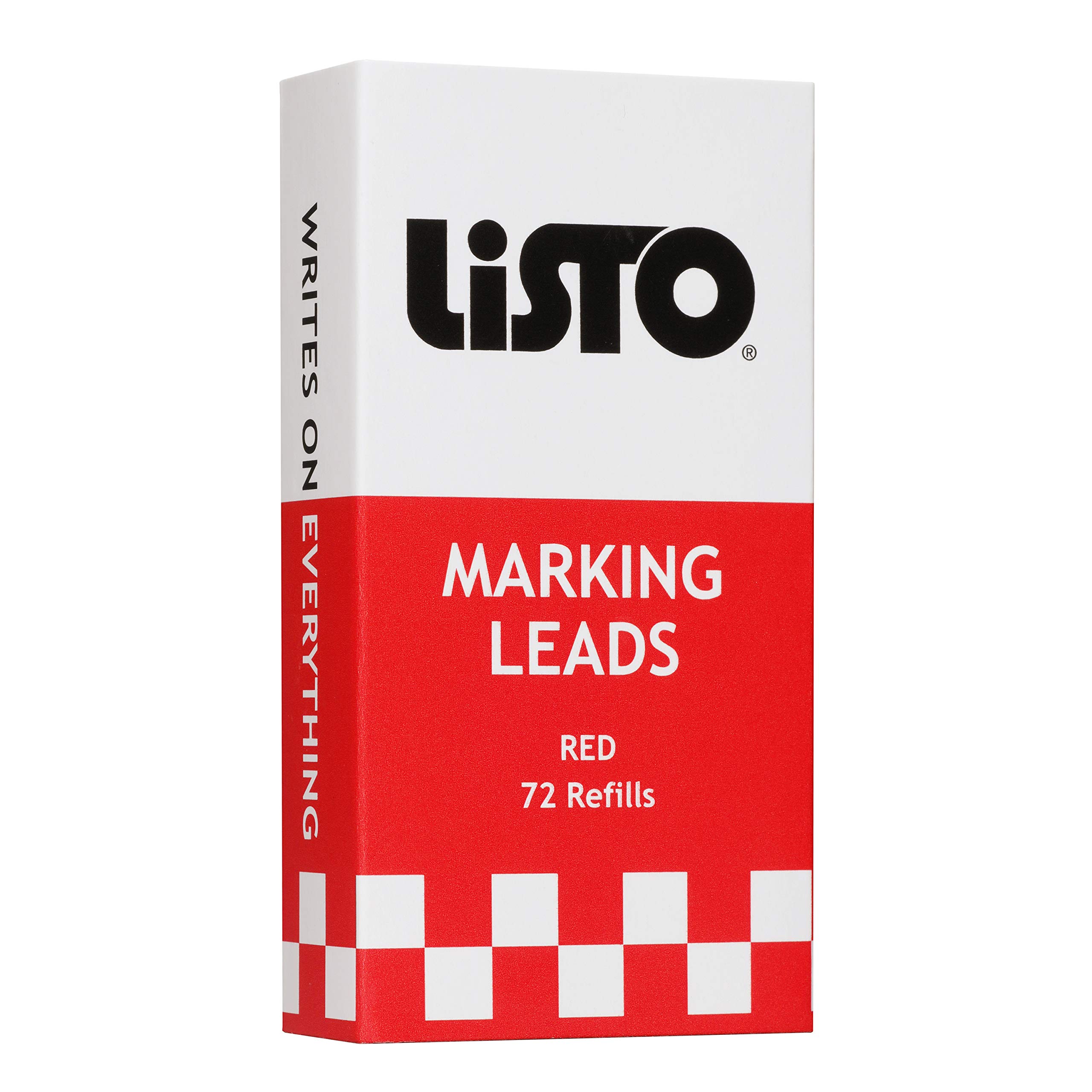 Listo 162 Refillable Marking Pencils - Red Wax Pencils, Box of 72 (China Markers, Grease Pencils) for Woodworking, Construction & Industrial Marking