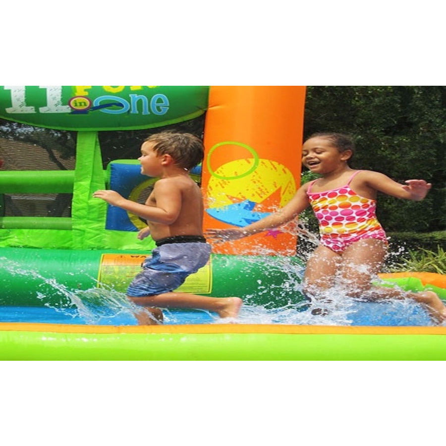 KidWise 11-in-1 Inflatable Bounce House with Water Slide - Outdoor Play Set for Kids Birthday Parties, Backyard Fun & Summer Water Activities