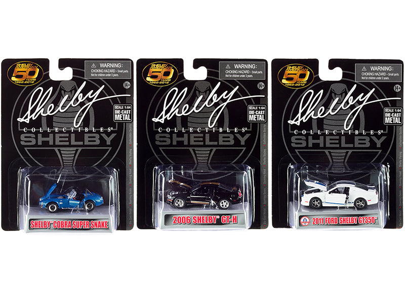 Carroll Shelby 50th Anniversary 3-Piece Diecast Model Car Set 1/64 Scale - 2022 Limited Edition Collectible by Shelby | Perfect for Display, Gifts & Car Enthusiast Collections