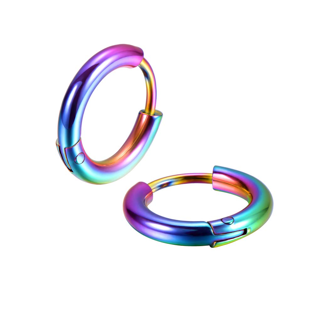 316L Surgical Stainless Steel Huggie Hoop Earrings - 6mm/8mm/10mm/11mm/12mm/14mm Hypoallergenic Cartilage & Helix Earrings for Men & Women | Sleek Hinged Design for Everyday Wear, Work & Special Occasions