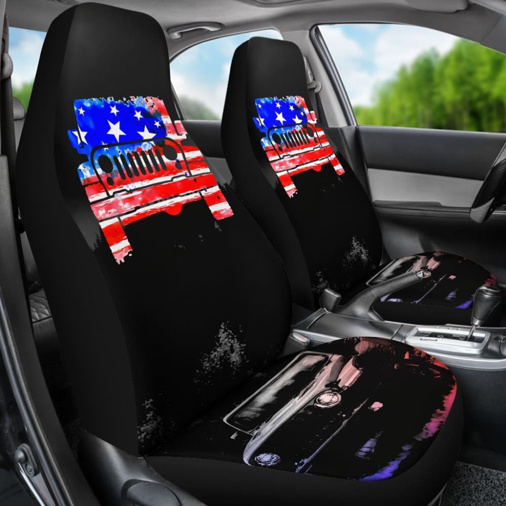 Premium American Jeep Car Seat Covers - Universal Fit for Wrangler, Cherokee & Grand Cherokee - Waterproof & Durable Neoprene Protection (Model 101819) - Perfect for Off-Roading, Camping & Daily Commutes