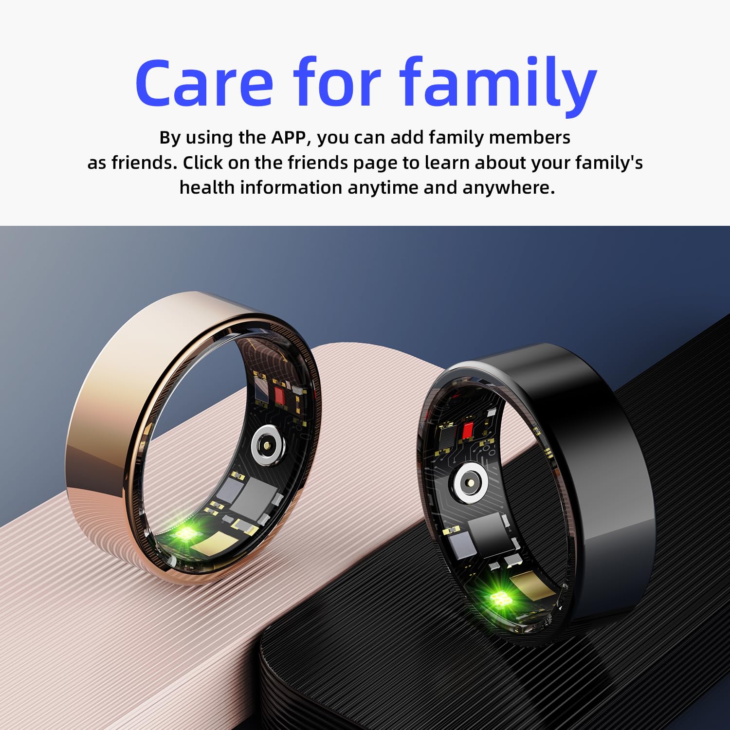 Smart Ring - Health Tracker with Heart Rate & SpO2 Monitor, IP68 Waterproof for Fitness & Sleep Tracking