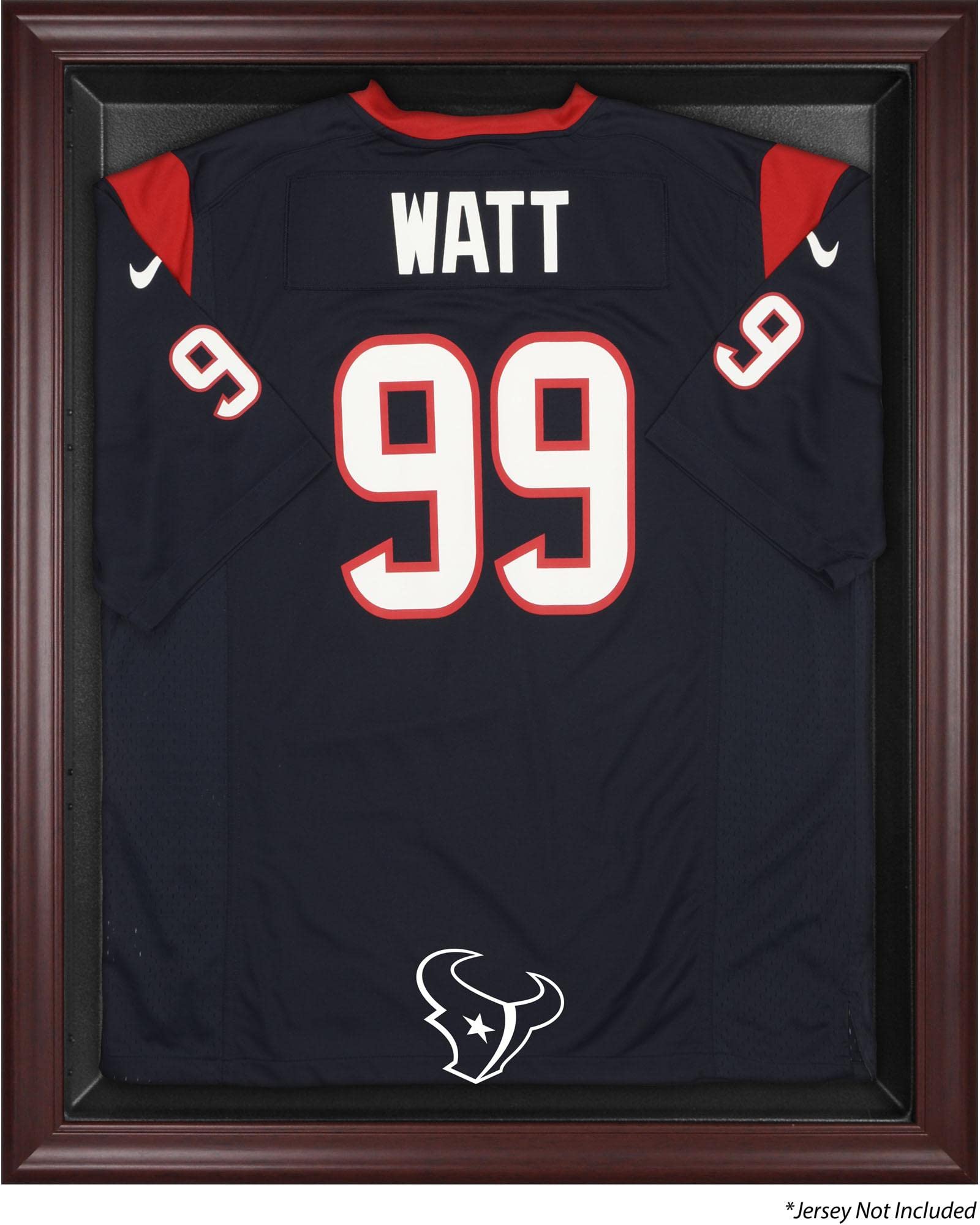Houston Texans Mahogany Wood Jersey Display Case - Football Jersey Shadow Box for Framing & Protection - Perfect for Game Room, Man Cave, or Sports Memorabilia Collection