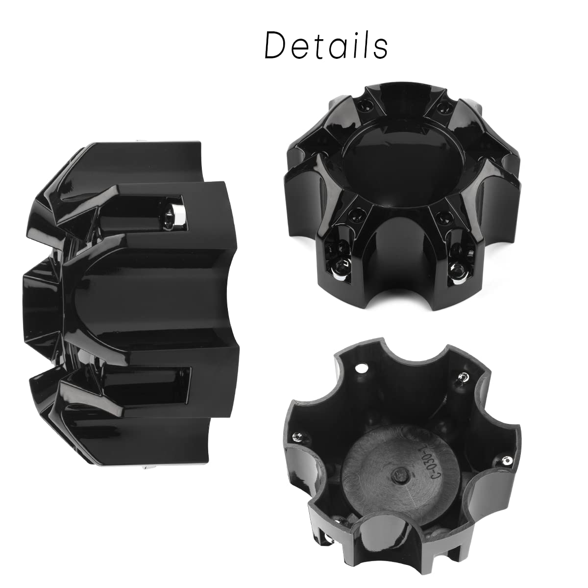 4.49 Inch Wheel Center Caps for Ballistic Black Center Cover Replacement - 4 Pack - Perfect for Car, Truck & SUV Wheel Upgrades & Customization