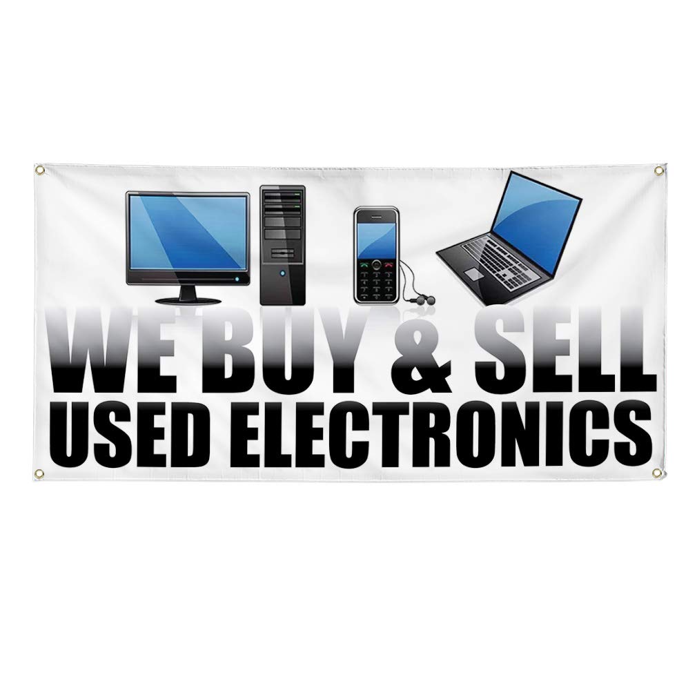 Vinyl Banner 48x96 Inches - Weatherproof Outdoor Business Sign with 8 Grommets | Multiple Sizes Available | Perfect for Yard Sales, Industrial Use & Electronics Trade Shows