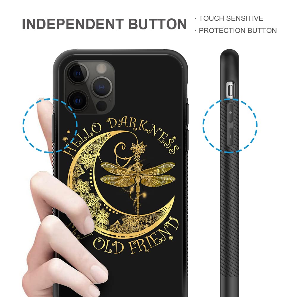 Compatible iPhone 11 Pro Max Case - Moon Dragonfly Pattern Hard PC Back & Soft TPU Bumper Protective Cover for Women | 6.5 Inch Shockproof Non-Slip Phone Case | Perfect for Outdoor Activities, Travel & Daily Use