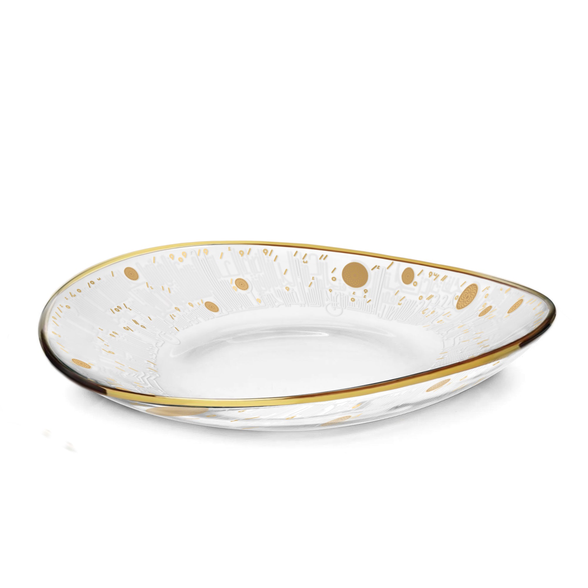 Dimlaj Hayat Gold Glass Plate - Elegant Dinnerware for Special Occasions, Parties & Home Decor