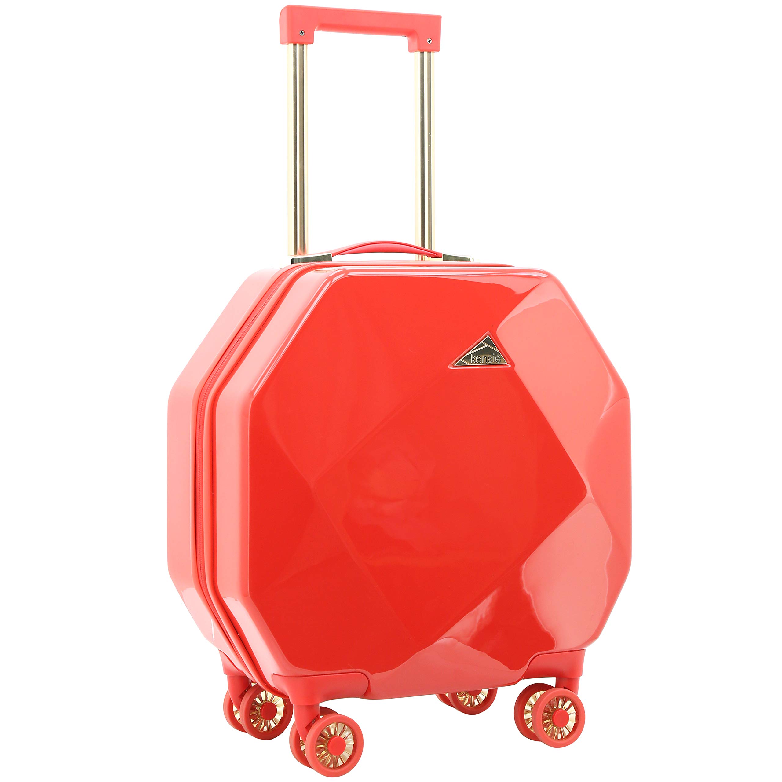 Kensie Women's 2-Piece Gemstone TSA Lock Luggage Set - 20-Inch Carry-On Spinner Suitcase with Expandable Design, Red - Perfect for Air Travel, Business Trips & Weekend Getaways