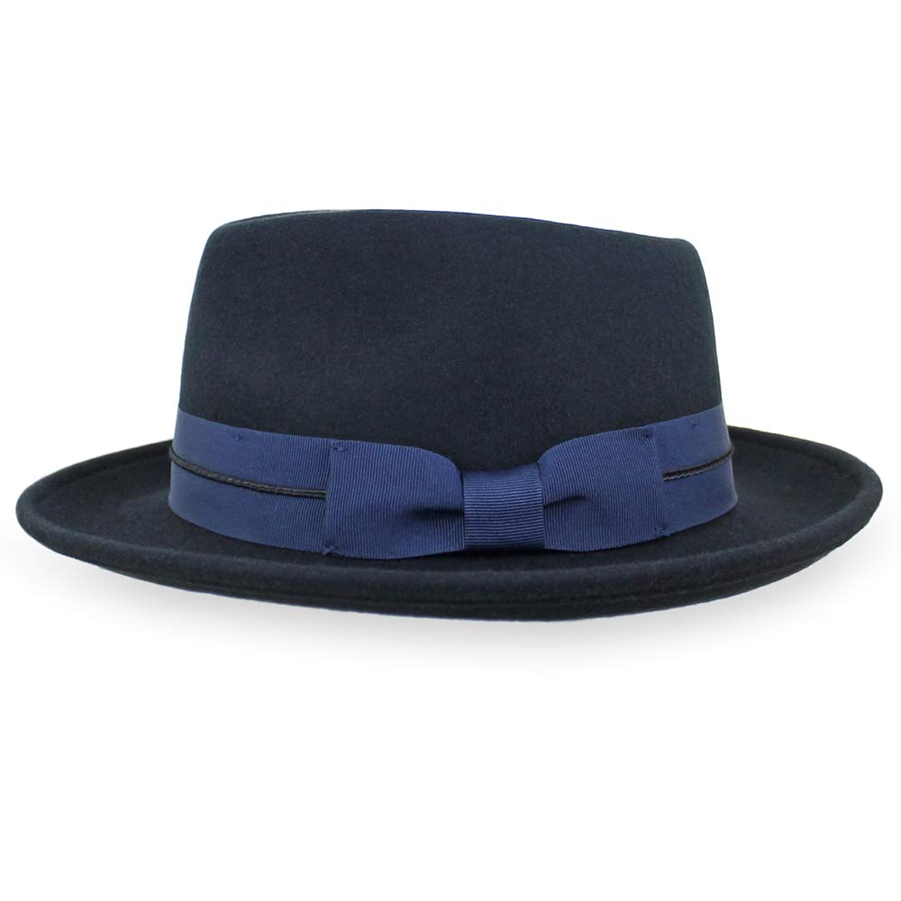 Wool Crushable Fedora Hat - Black, Grey, Navy, Brown for Outdoor & Travel