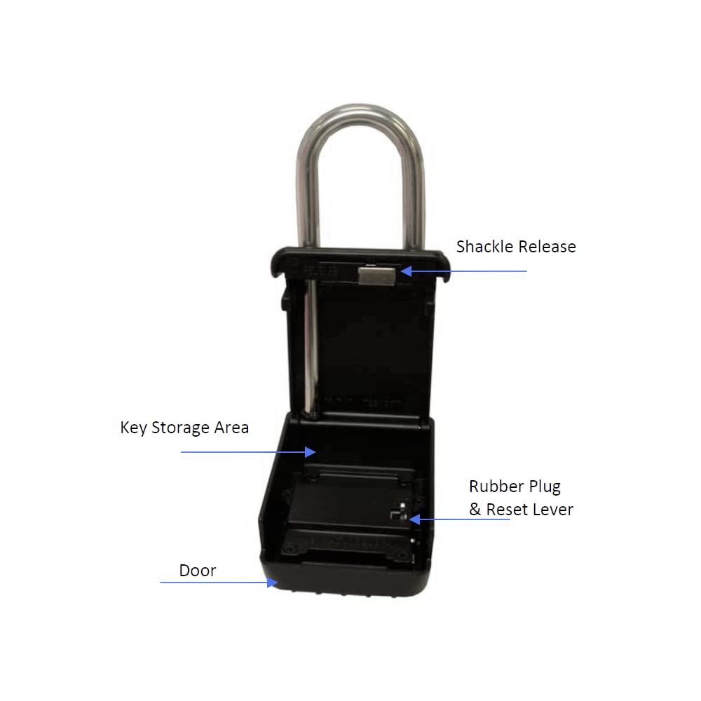 Key Lockbox with 4-Digit Combination Code - Outdoor Hanging Keysafe for Home & Business Security - Weatherproof Key Storage for Spare Keys - Perfect for Vacation Rentals, Airbnb Hosts & Property Managers