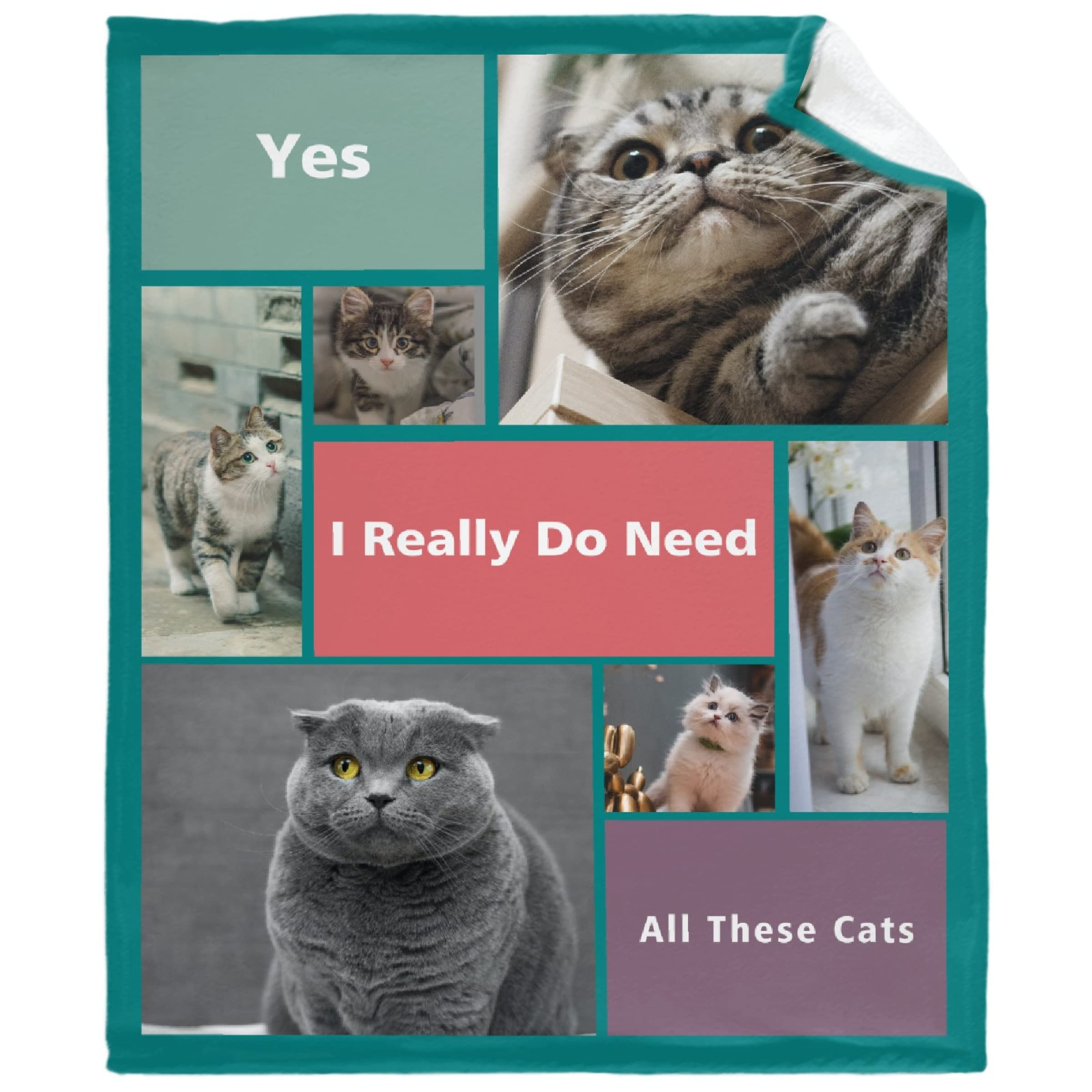 Custom Photo Blanket with Name - Personalized Flannel Blanket for Cats Lovers | Soft & Cozy Gift for Bedroom, Couch, or Valentine's Day Present | Perfect for Snuggling, Home Decor, and Pet Memorial