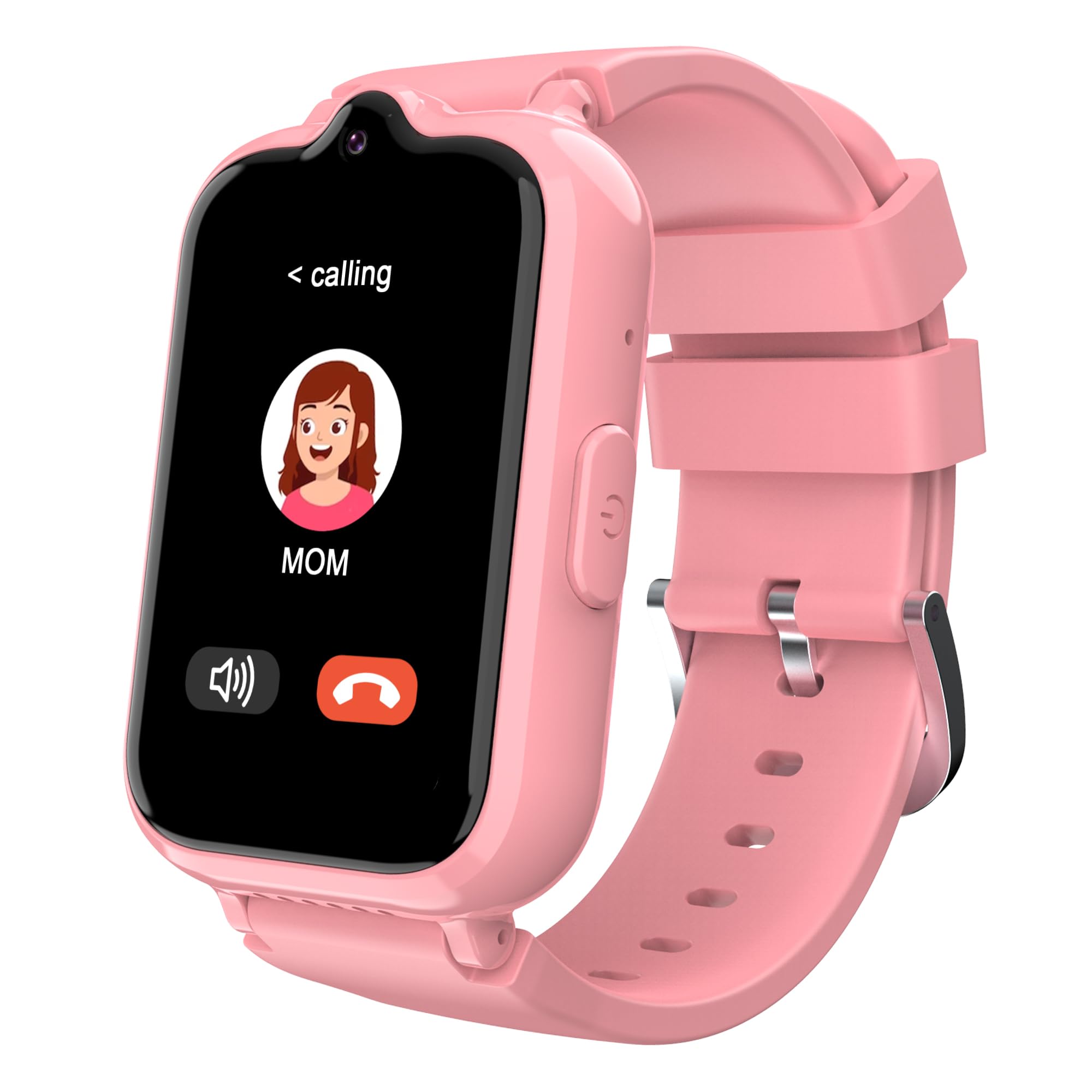 4G Kids Smart Watch with GPS Tracker, Video Calling & SIM Card Support - Waterproof Touch Screen Smartwatch for Boys & Girls Ages 5-12, SOS Call, Voice Chat, Camera - Perfect for School, Outdoor Activities & Safety Tracking (Pink)