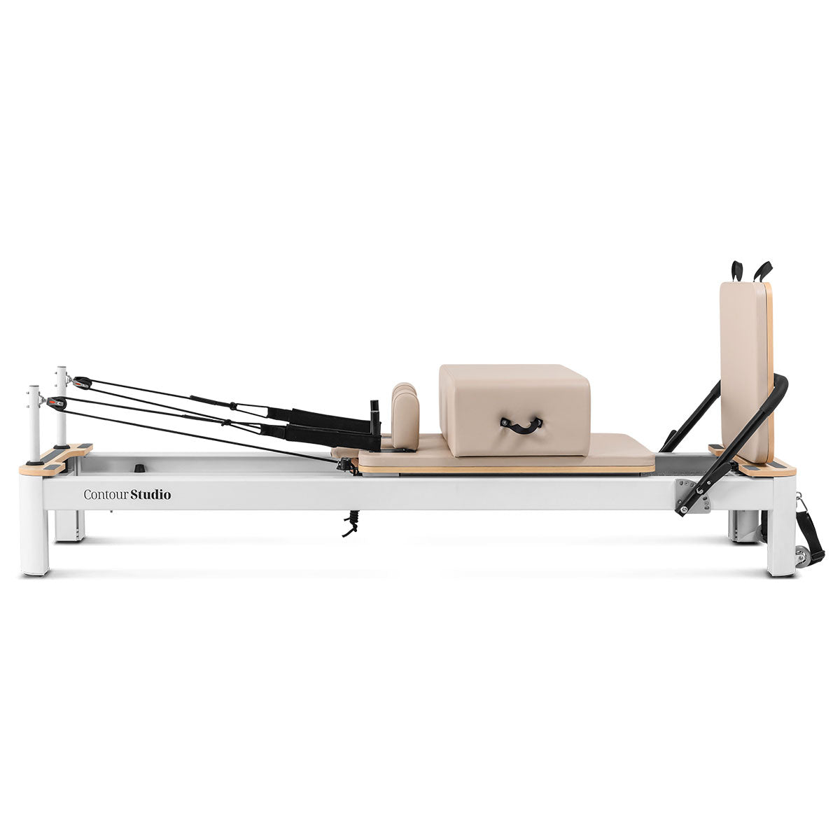 Contour Studio Professional Pilates Reformer Machine for Home & Studio Use - Commercial Grade Equipment for Full Body Workout - Beige (Ideal for Pilates Studios, Home Gyms & Fitness Trainers)