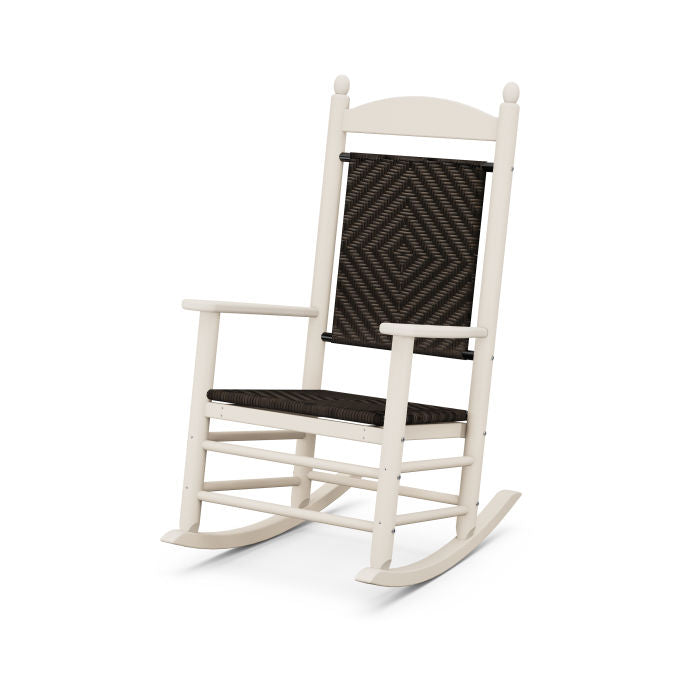 POLYWOOD Jefferson Woven Rocker - All-Weather Outdoor Rocking Chair with UV Protection | Perfect for Patio, Garden, Porch & Poolside Relaxation