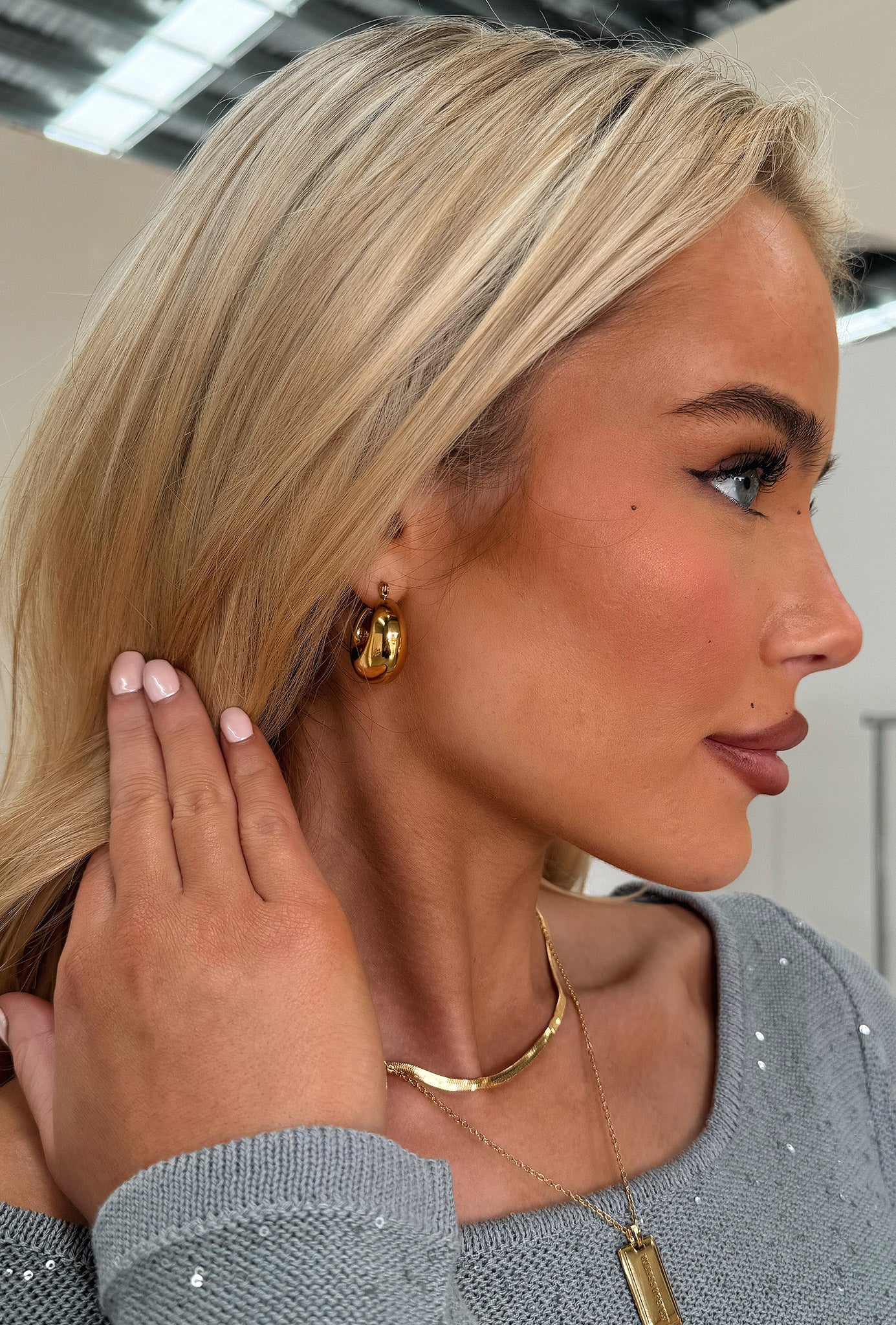 18K Gold Plated Concetta Hoops - Elegant Dangle Earrings for Women, Perfect for Parties, Weddings & Everyday Wear