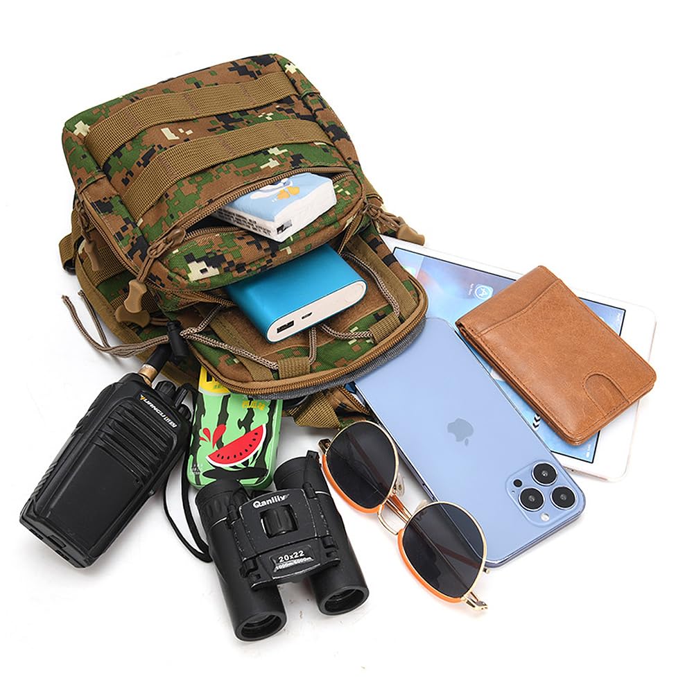 Tactical Backpack Waterproof Military Molle Sling Shoulder Bag - Durable Crossbody Chest Pack for Outdoor Hiking, Camping & Everyday Carry (Gray) - Perfect for Travel, Work Commute & Emergency Survival Gear